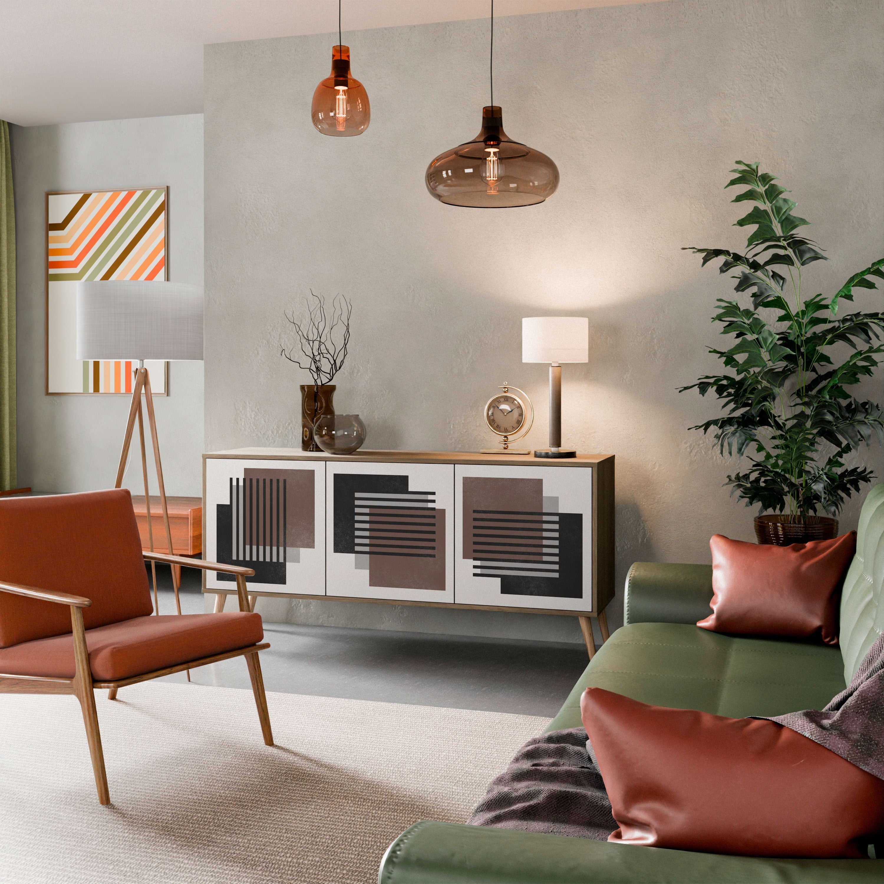 SHADOW SYNCHRONY 3-türiges Sideboard in Eichenoptik