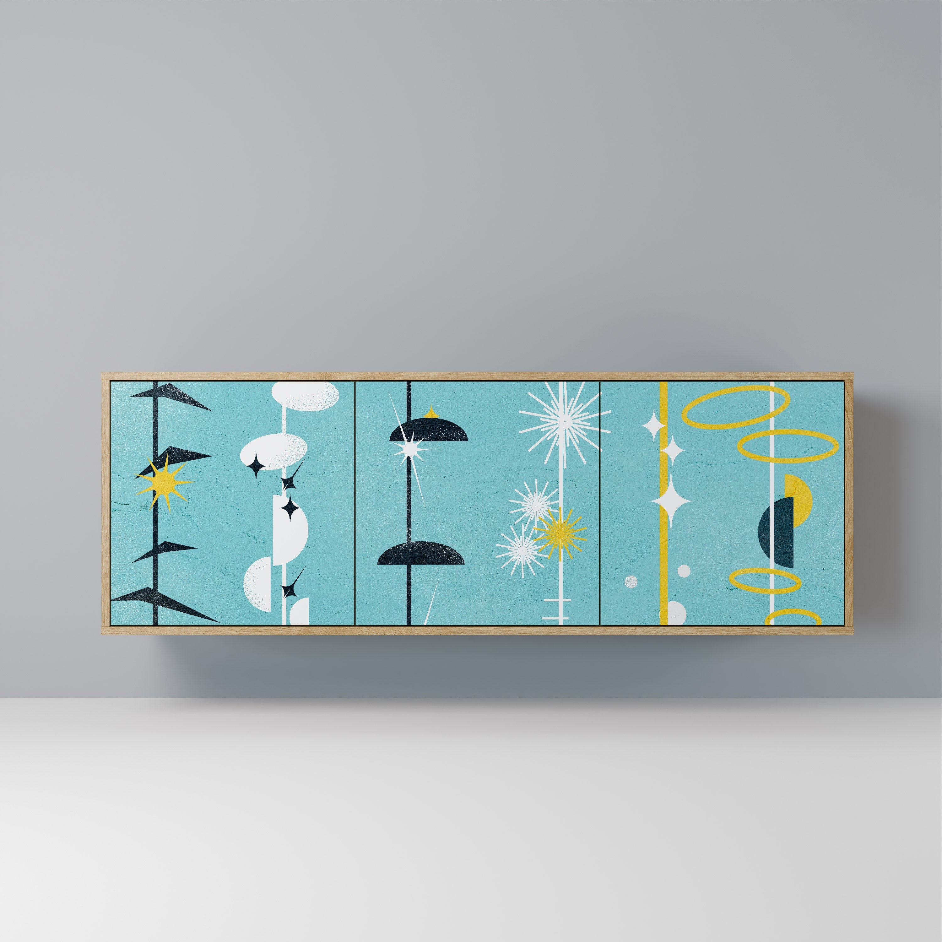PATHS TO HAPPINESS 3-türiges Sideboard in Eichenoptik