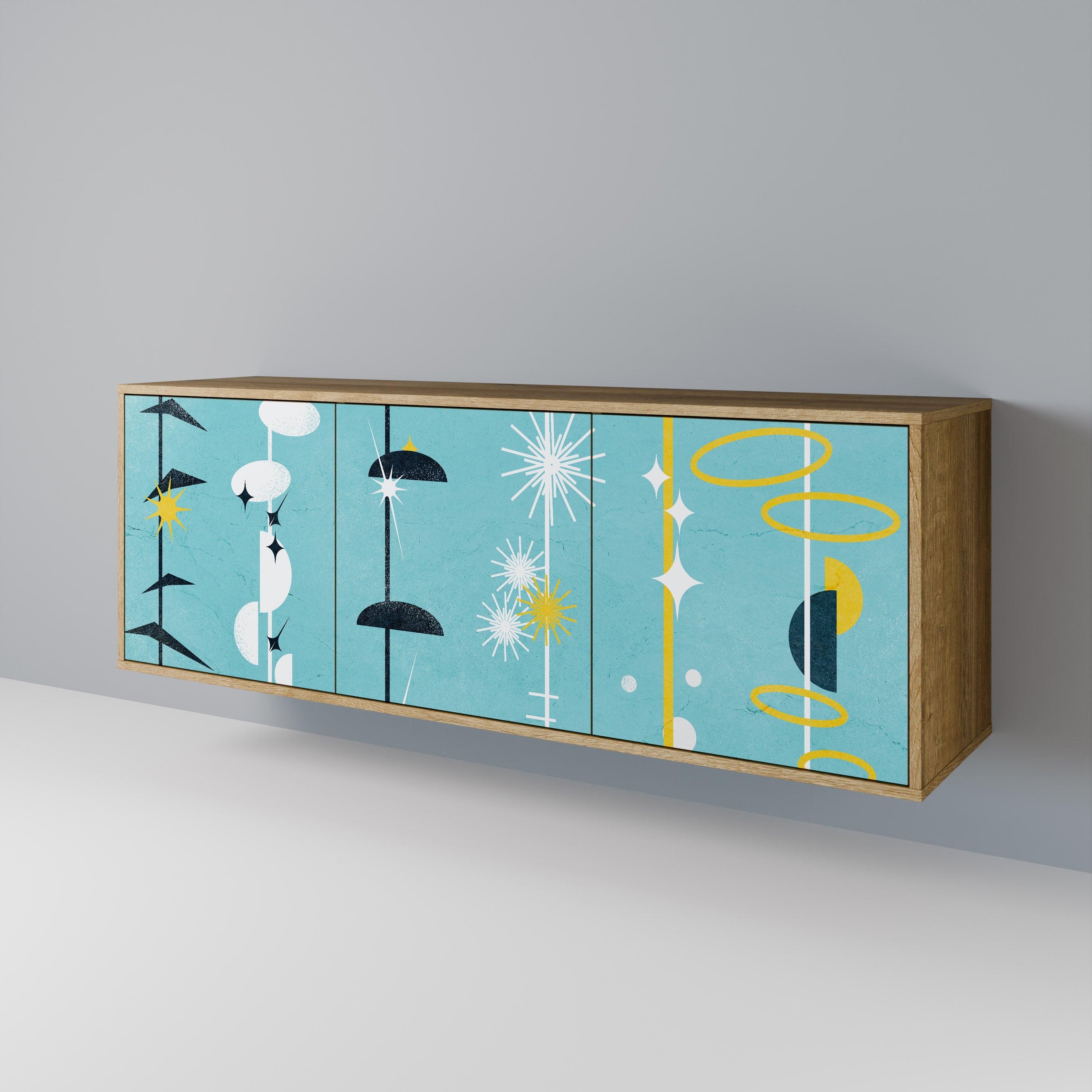PATHS TO HAPPINESS 3-türiges Sideboard in Eichenoptik