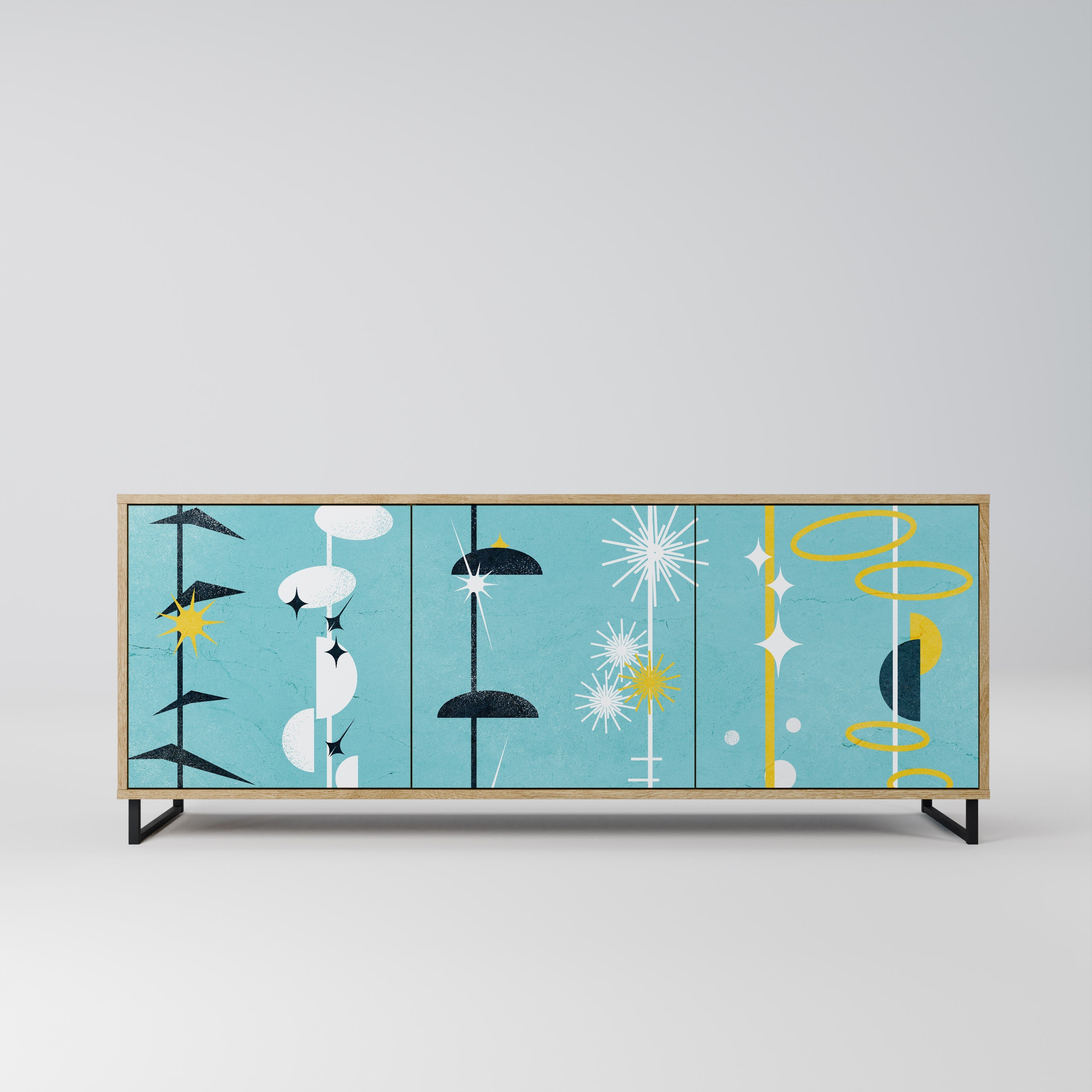 PATHS TO HAPPINESS 3-türiges Sideboard in Eichenoptik