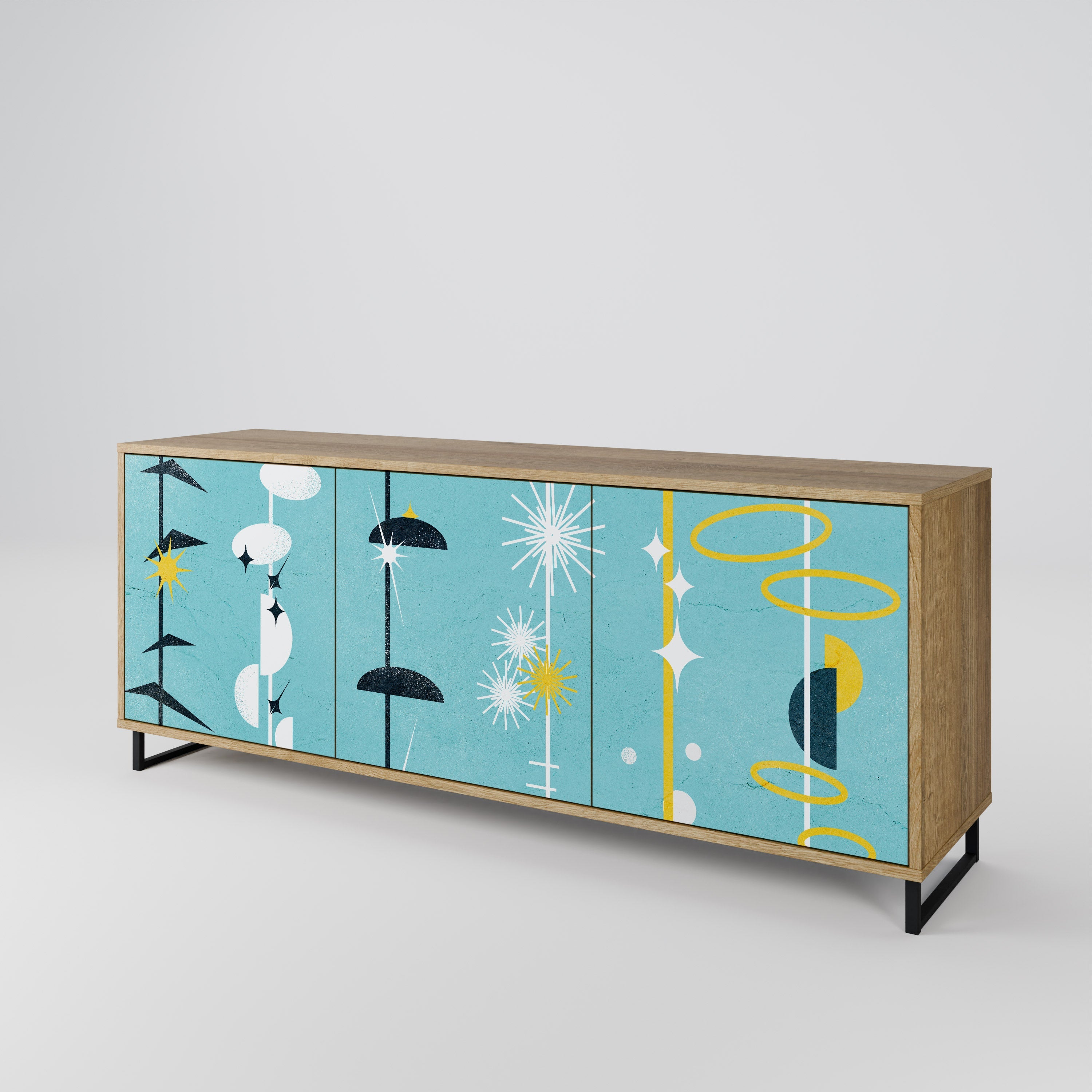 PATHS TO HAPPINESS 3-türiges Sideboard in Eichenoptik