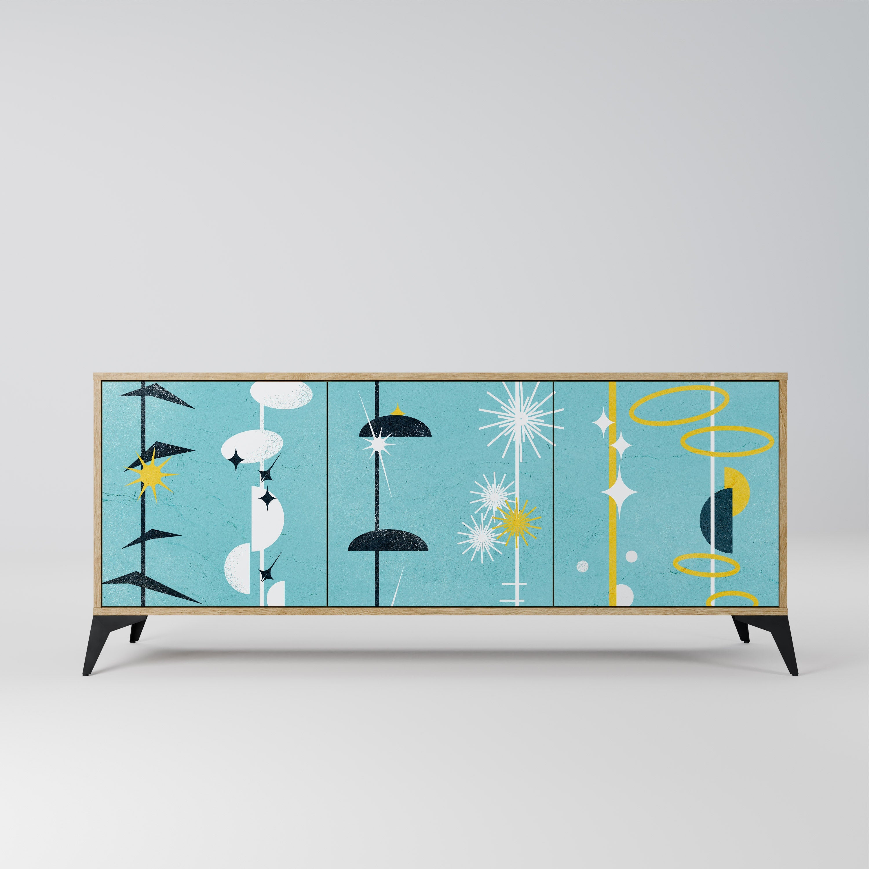 PATHS TO HAPPINESS 3-türiges Sideboard in Eichenoptik