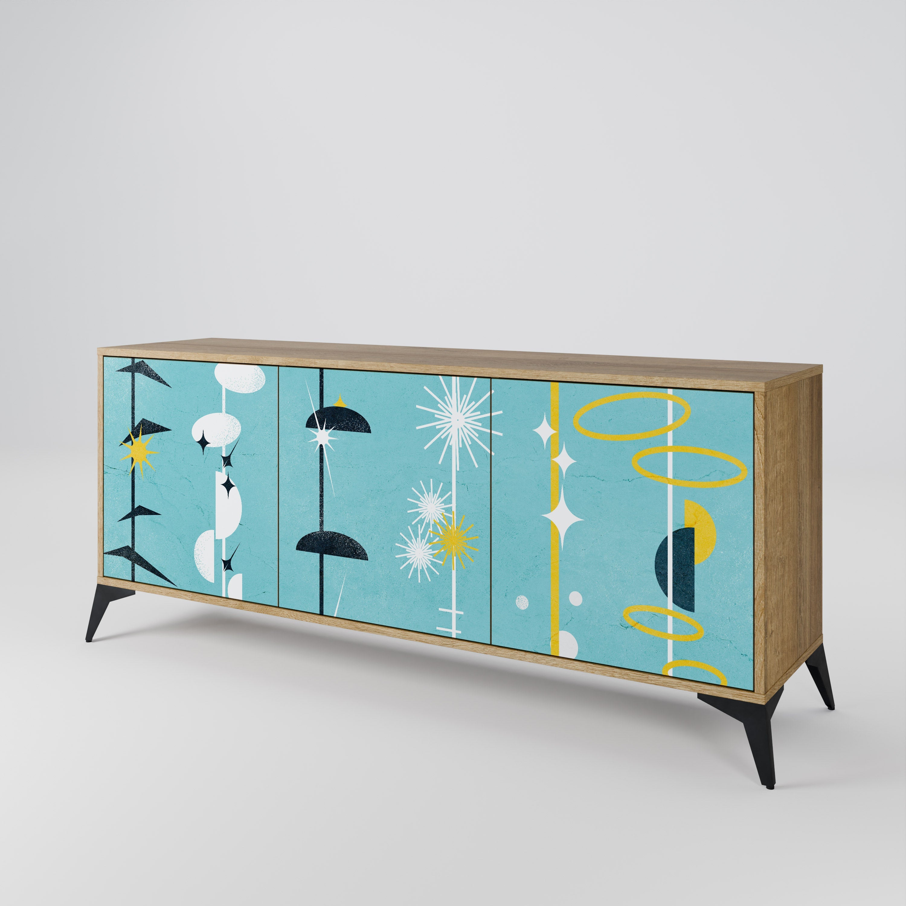 PATHS TO HAPPINESS 3-türiges Sideboard in Eichenoptik
