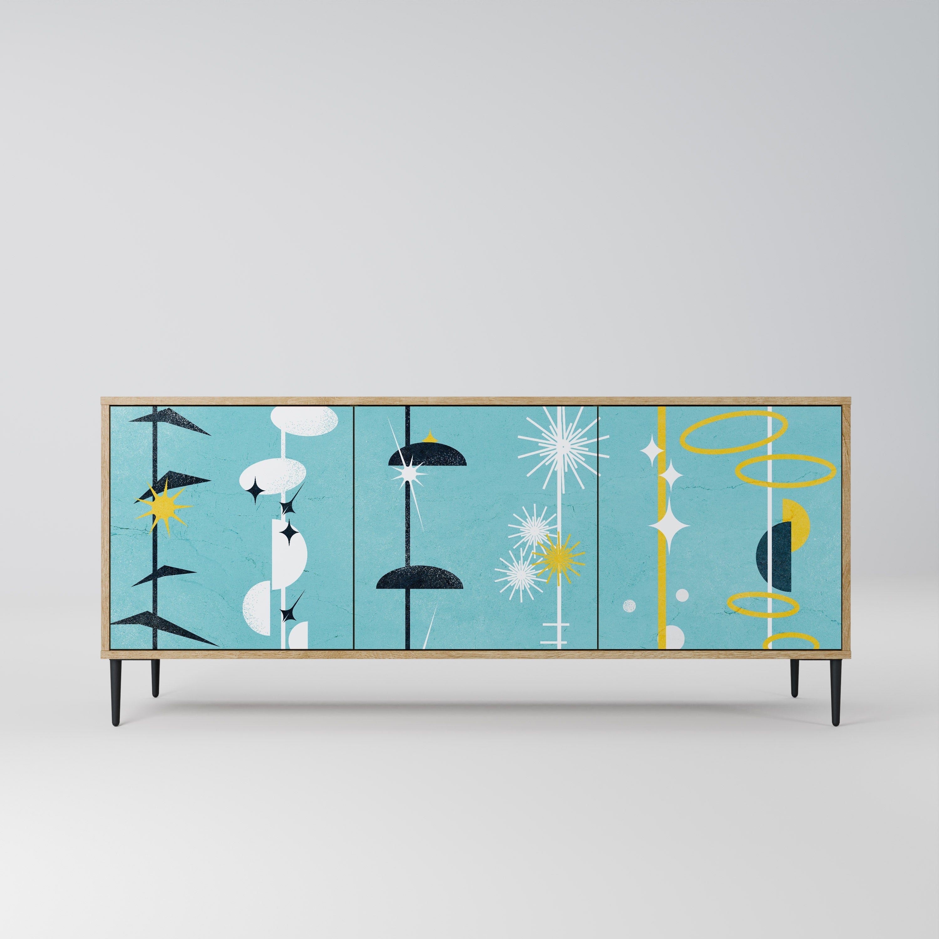 PATHS TO HAPPINESS 3-türiges Sideboard in Eichenoptik