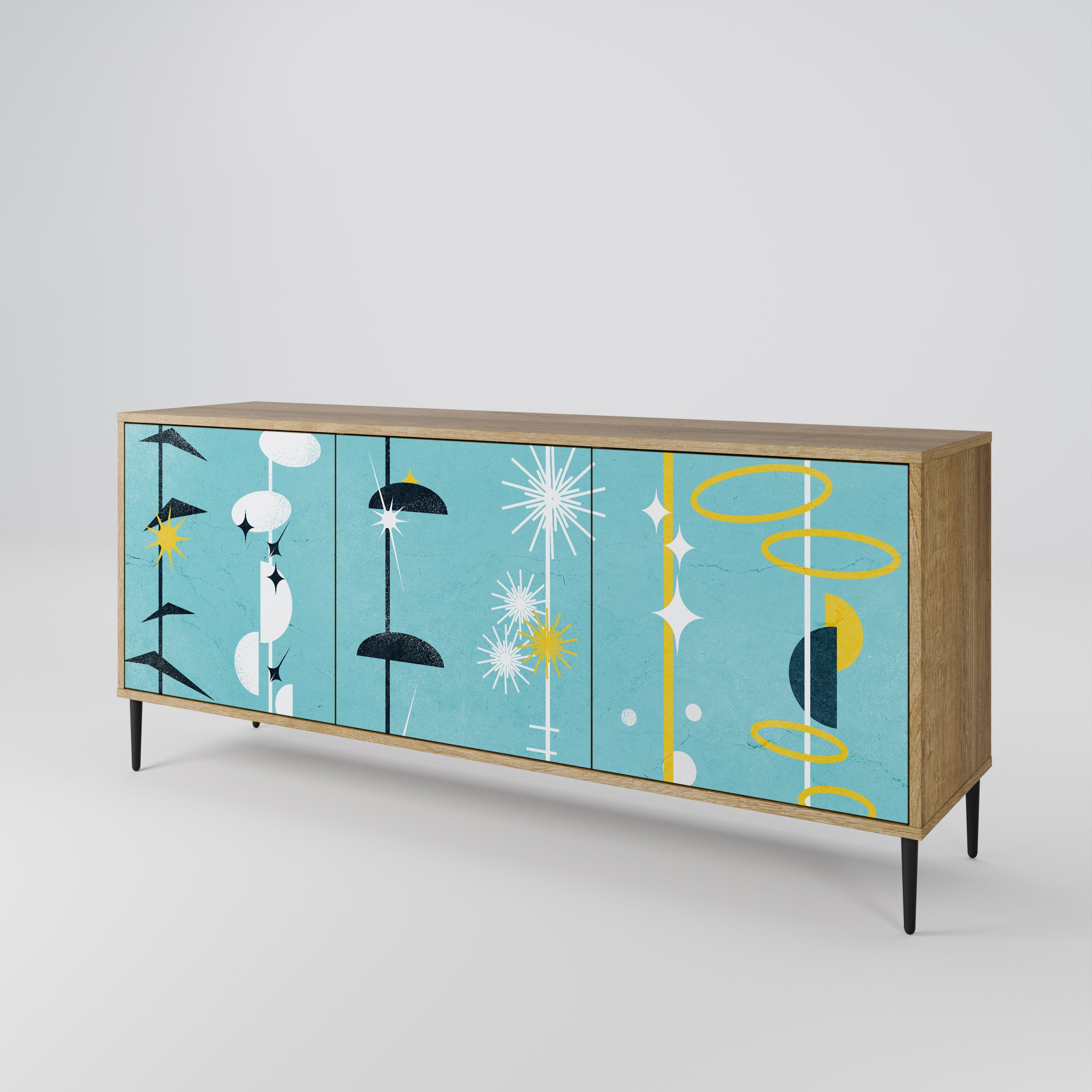 PATHS TO HAPPINESS 3-türiges Sideboard in Eichenoptik