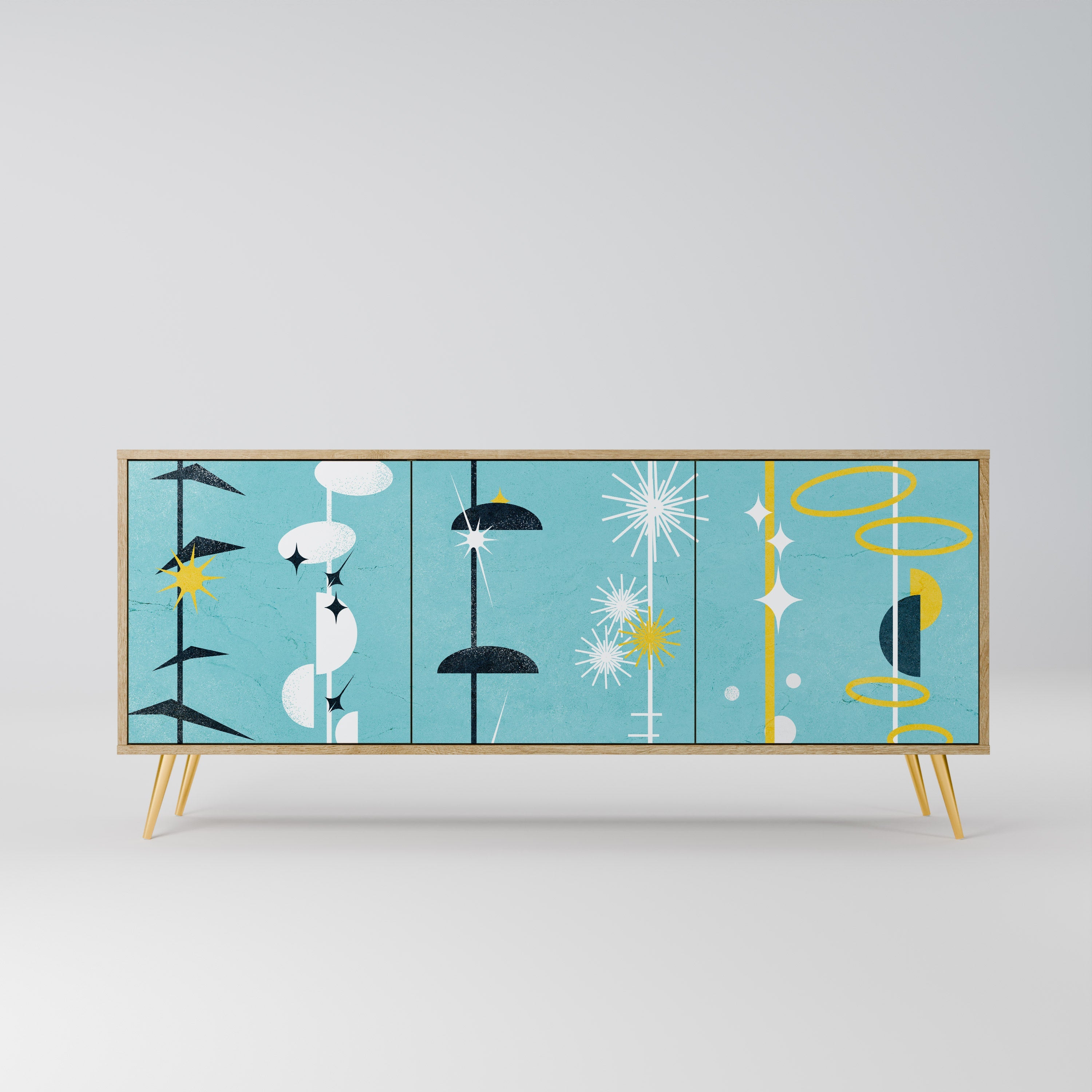 PATHS TO HAPPINESS 3-türiges Sideboard in Eichenoptik