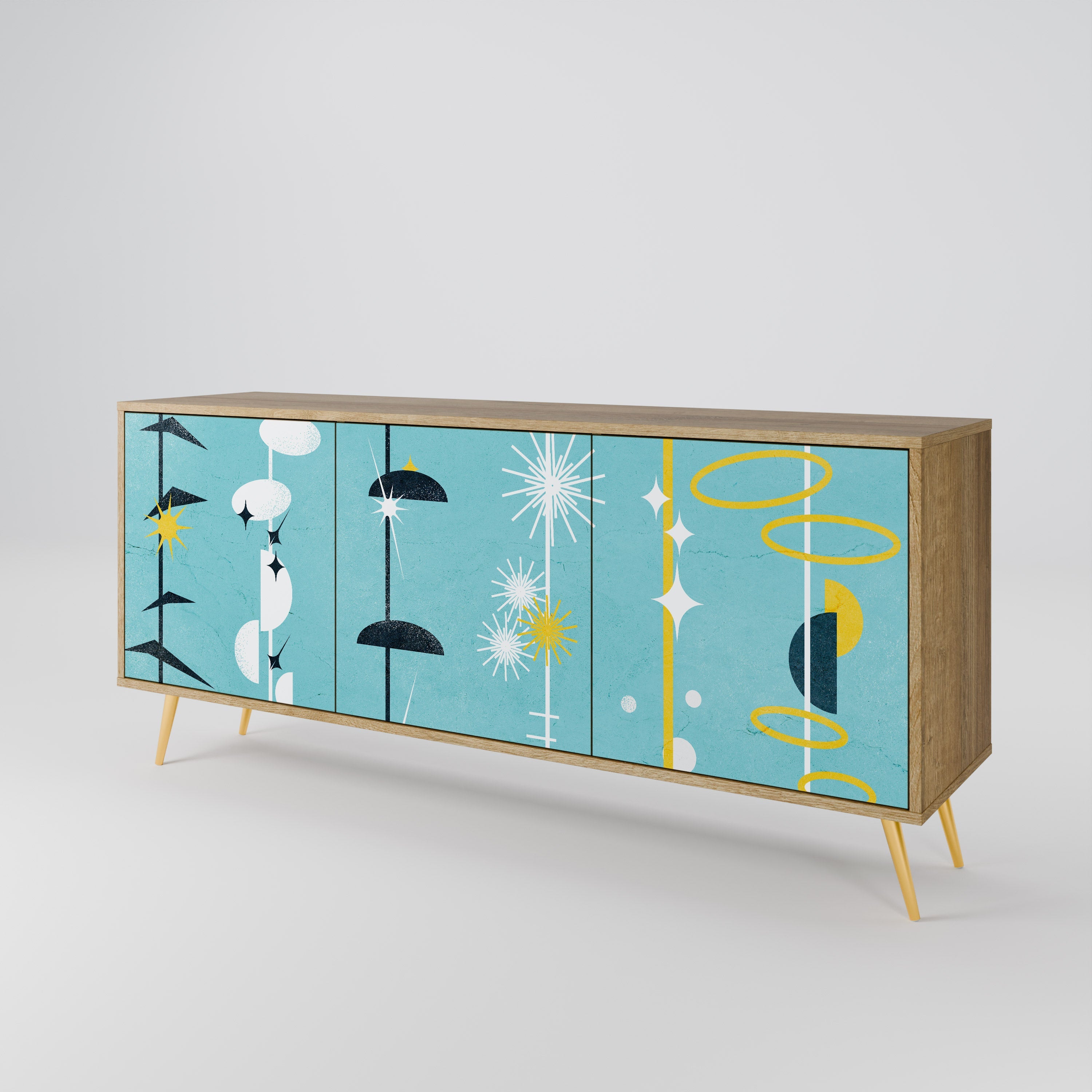 PATHS TO HAPPINESS 3-türiges Sideboard in Eichenoptik