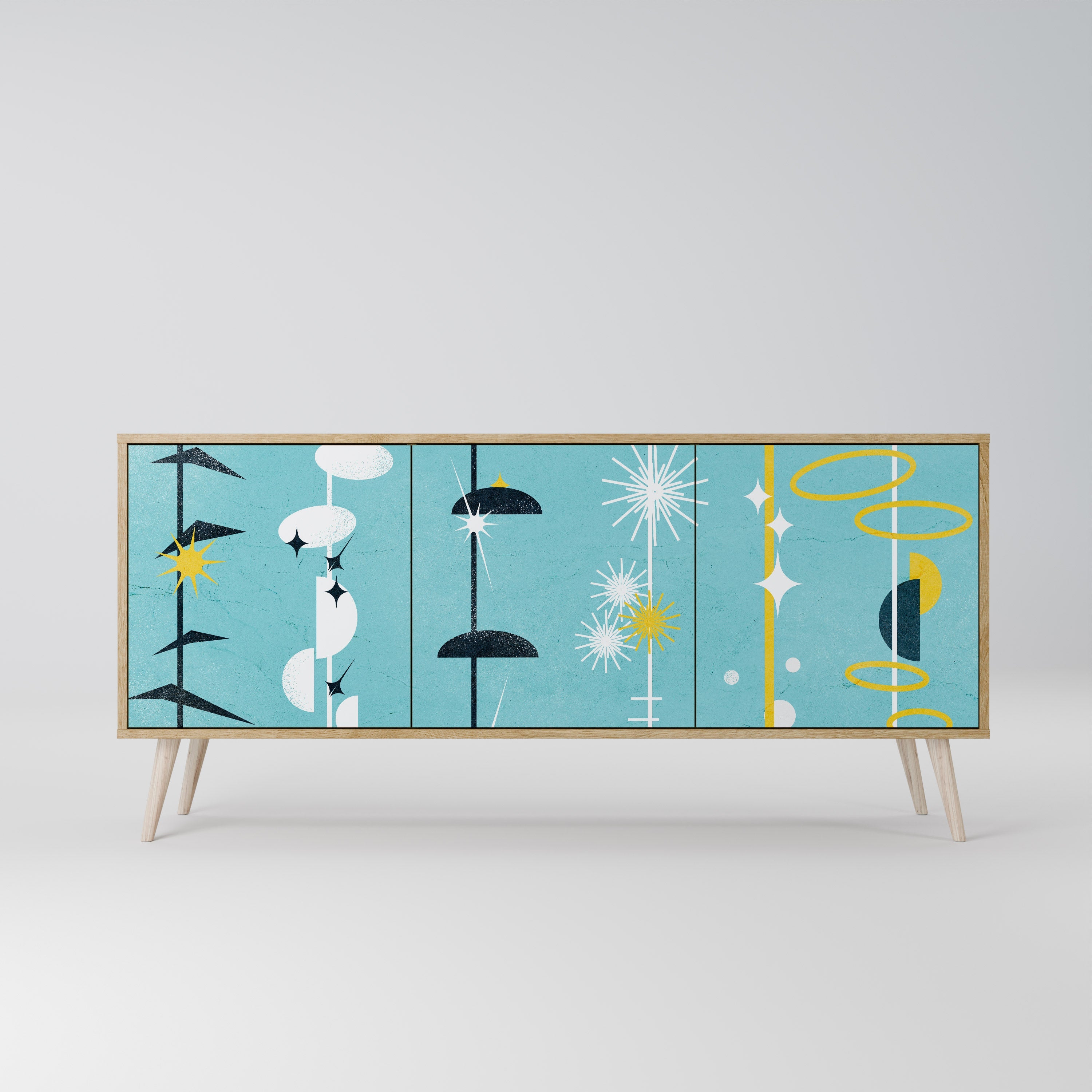 PATHS TO HAPPINESS 3-türiges Sideboard in Eichenoptik