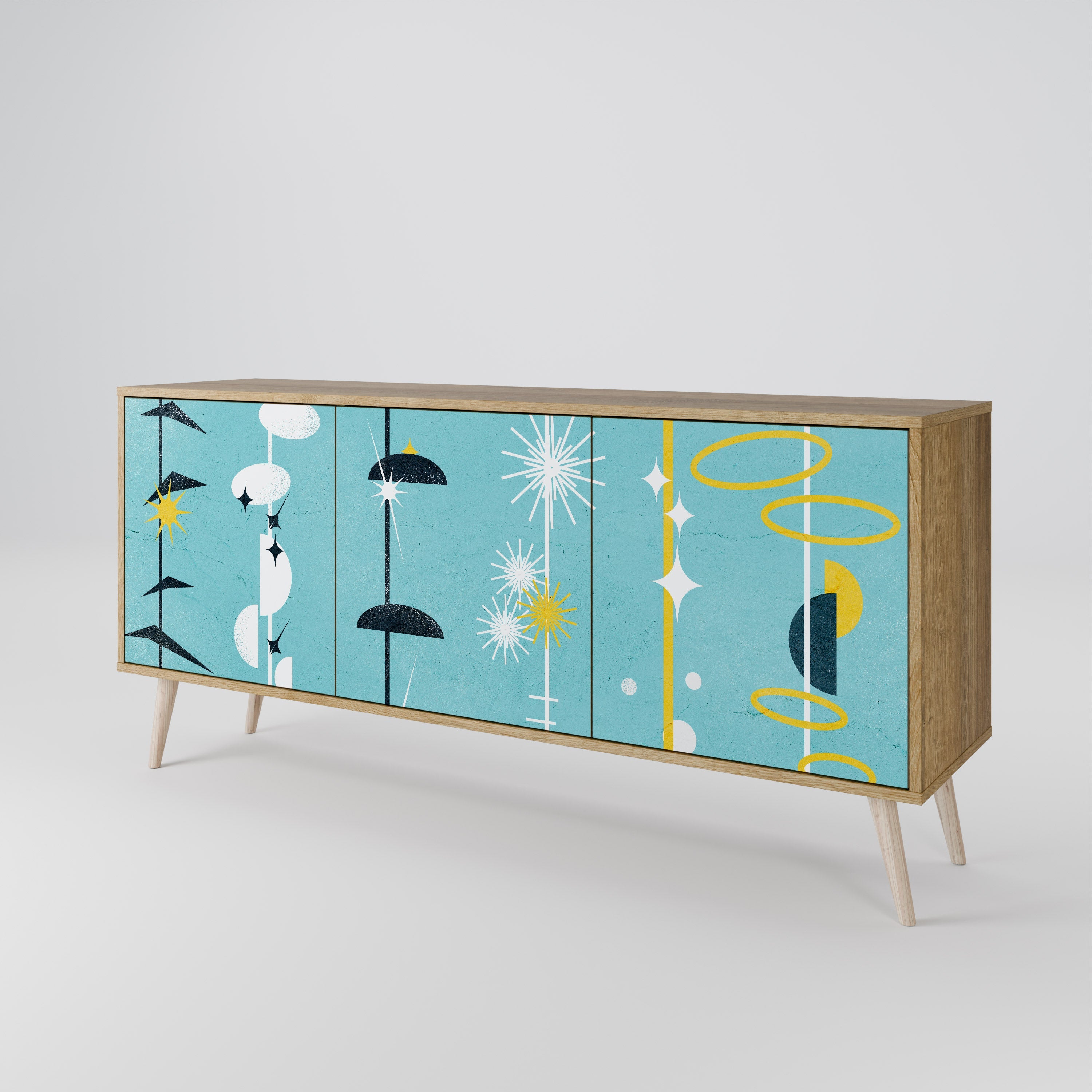 PATHS TO HAPPINESS 3-türiges Sideboard in Eichenoptik