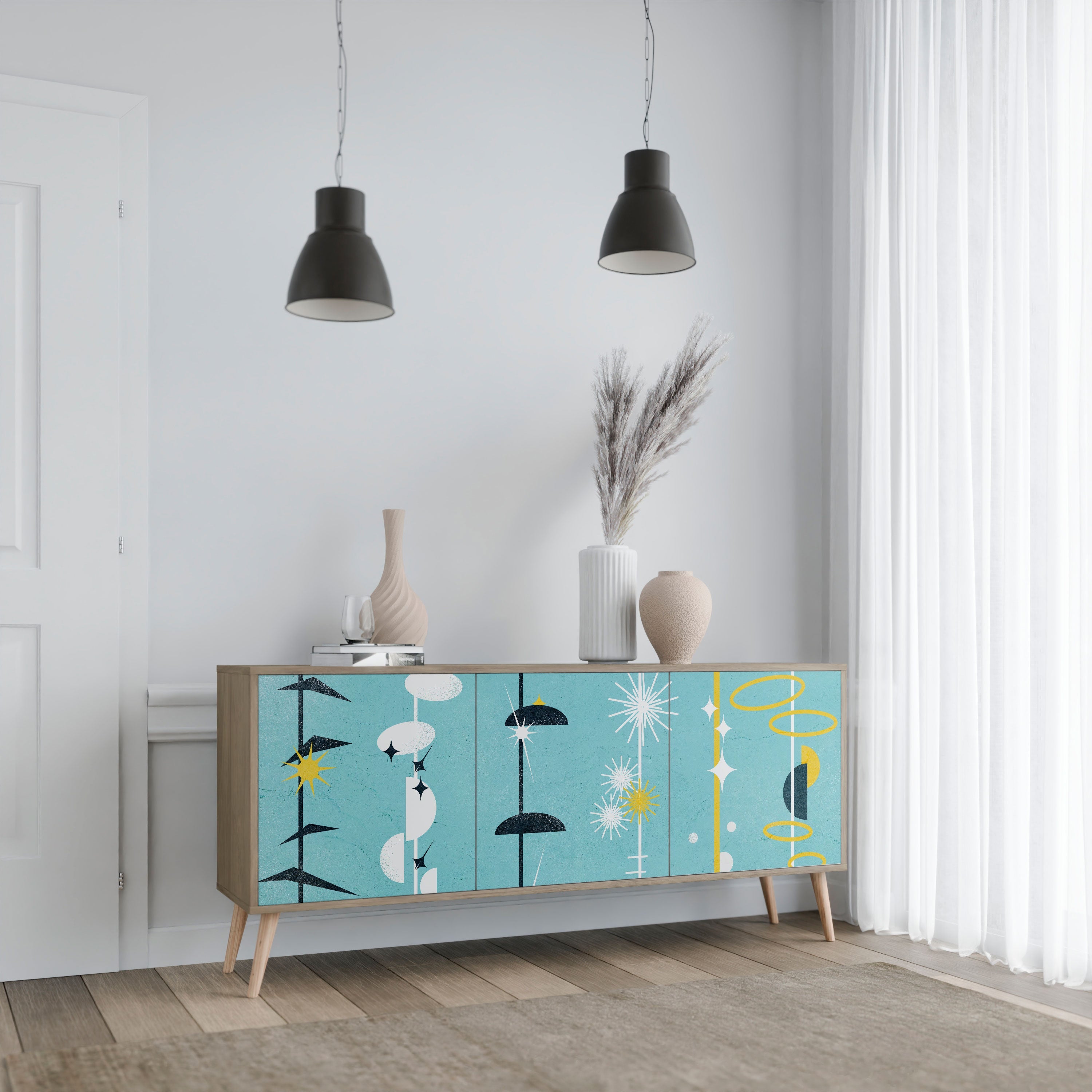 PATHS TO HAPPINESS 3-türiges Sideboard in Eichenoptik