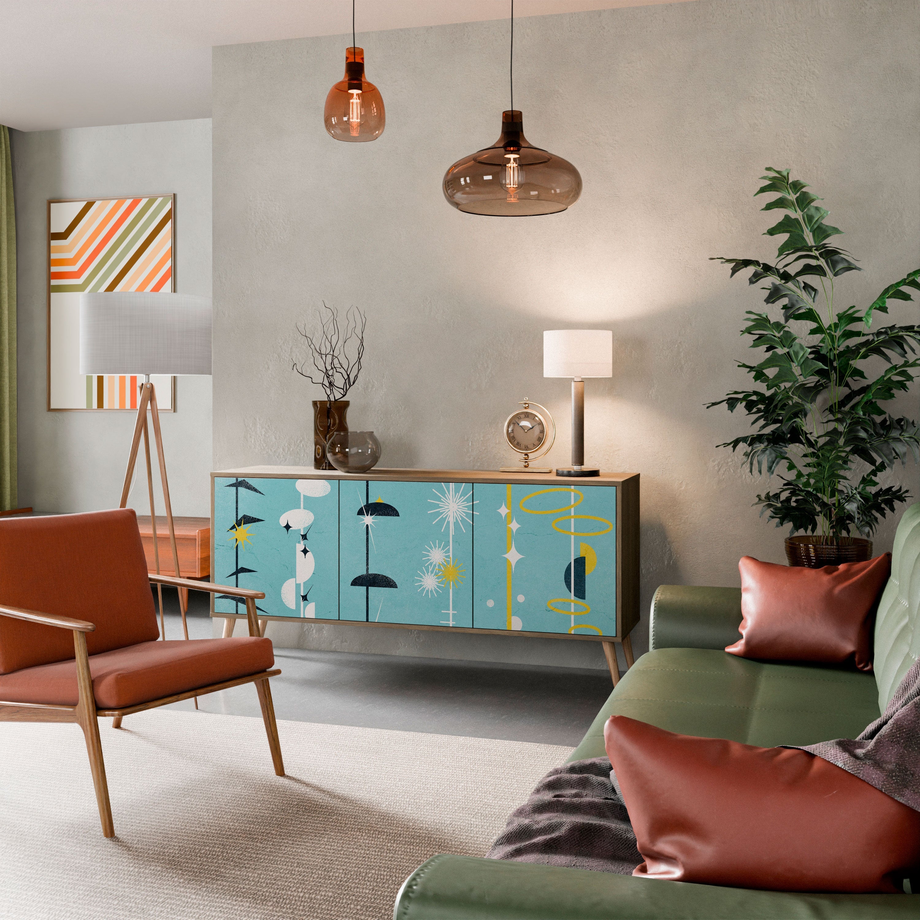 PATHS TO HAPPINESS 3-türiges Sideboard in Eichenoptik
