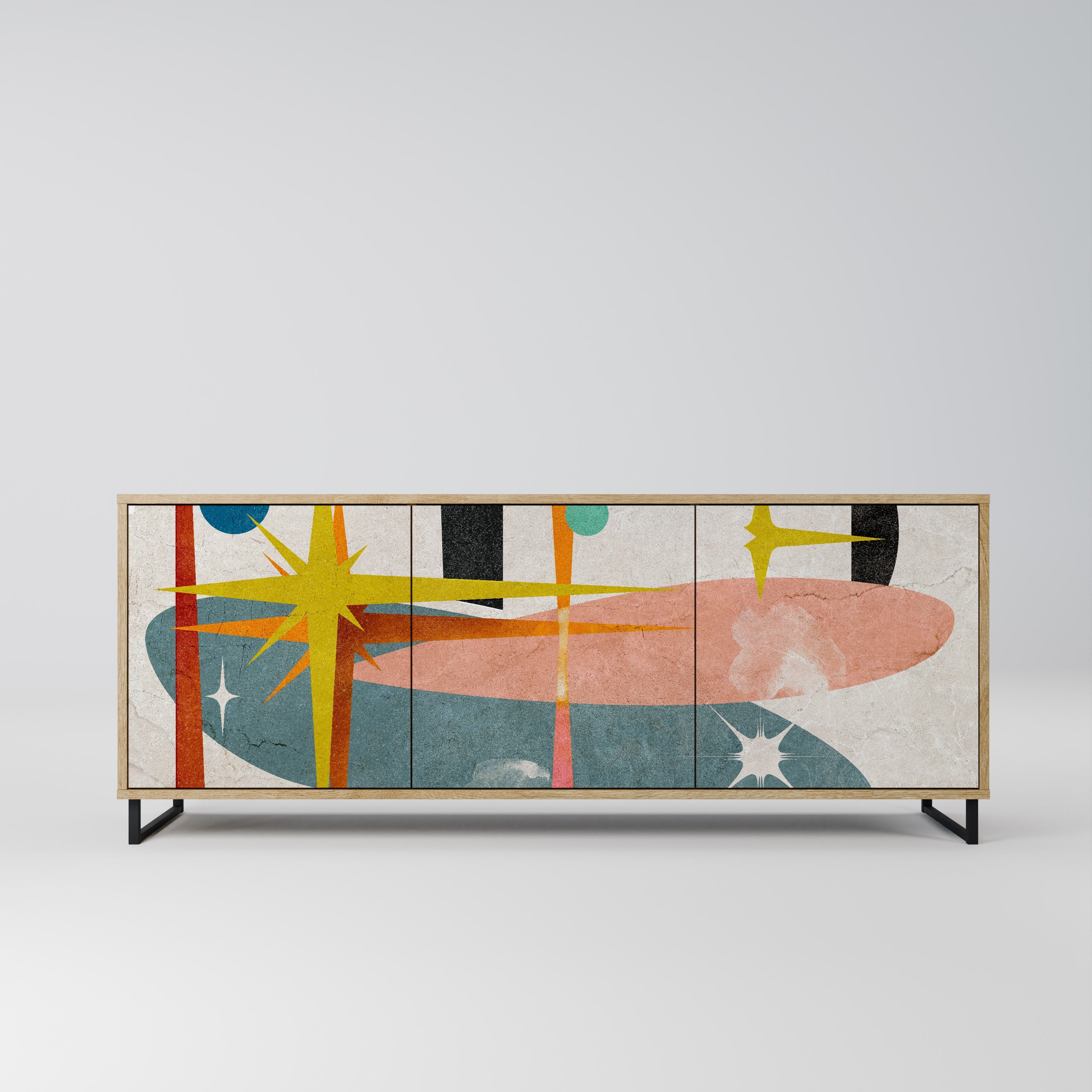 INTERSTELLAR VIBES 3-türiges Sideboard in Eichenoptik