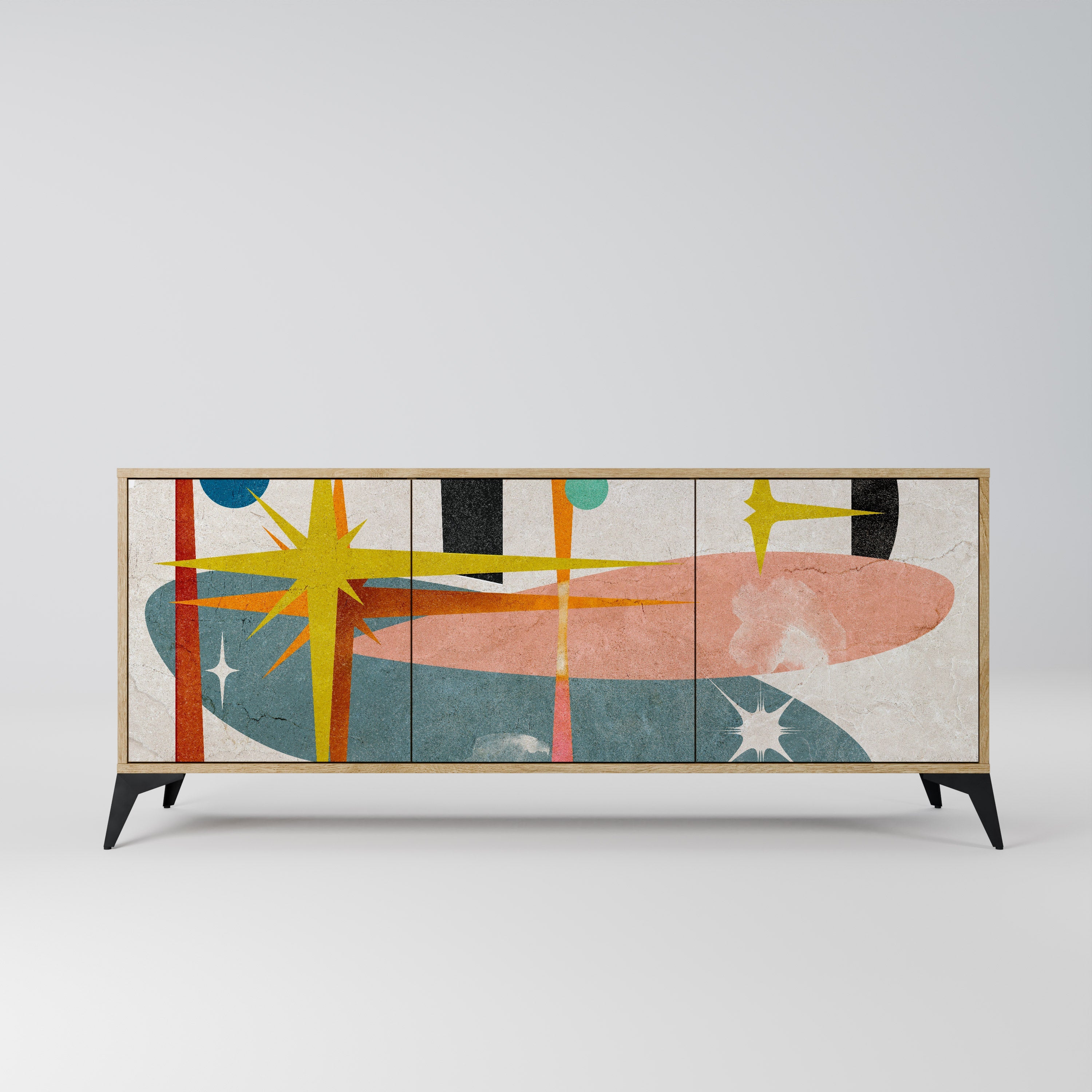 INTERSTELLAR VIBES 3-türiges Sideboard in Eichenoptik
