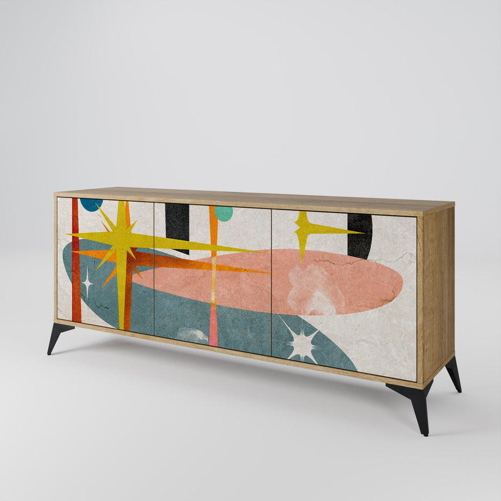 INTERSTELLAR VIBES 3-türiges Sideboard in Eichenoptik