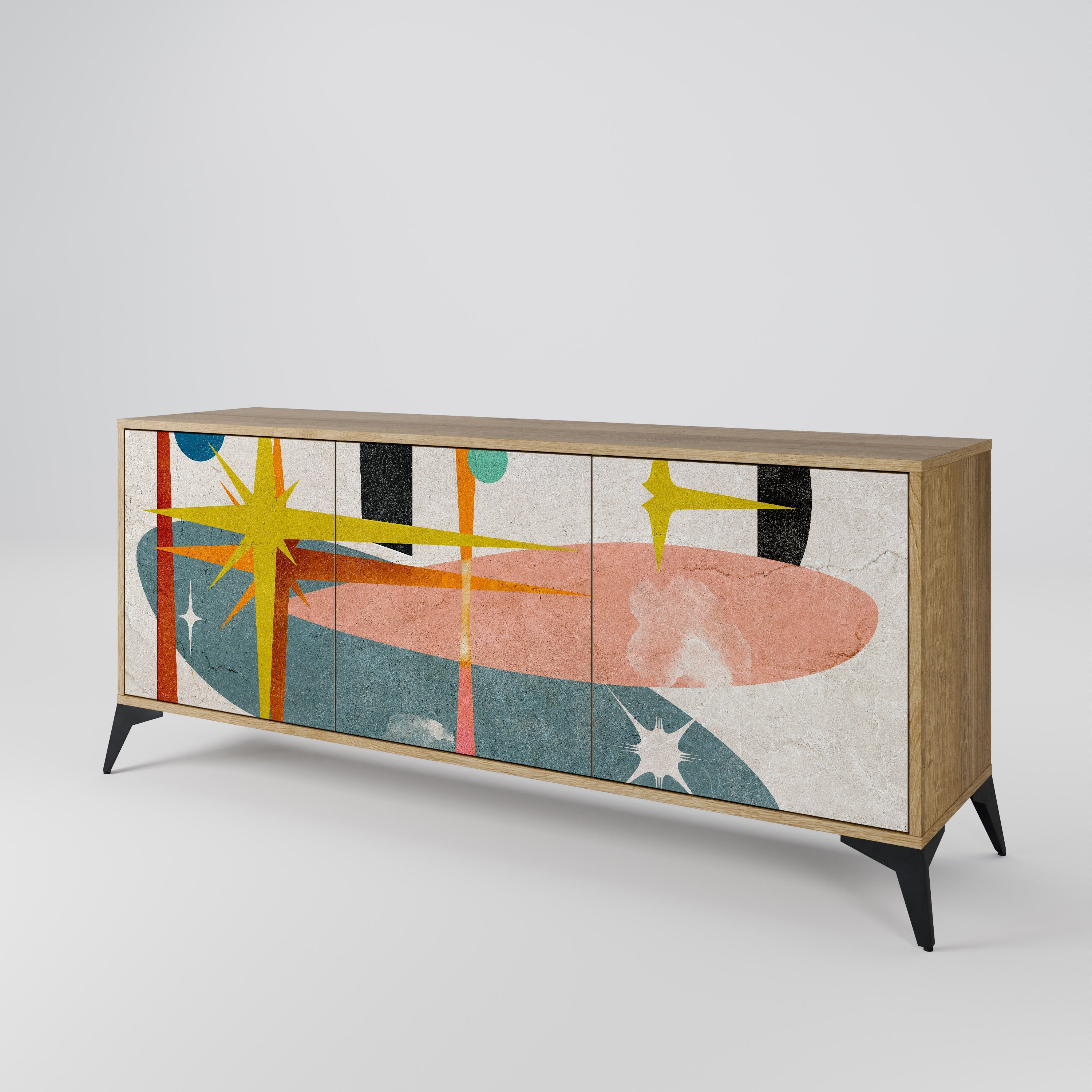 INTERSTELLAR VIBES 3-türiges Sideboard in Eichenoptik