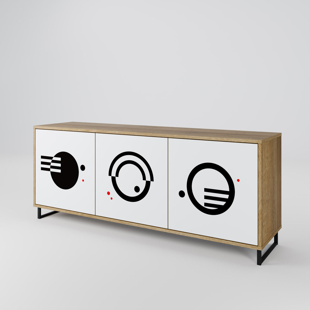 BLACK AND WHITE COMBINATION 3-türiges Sideboard