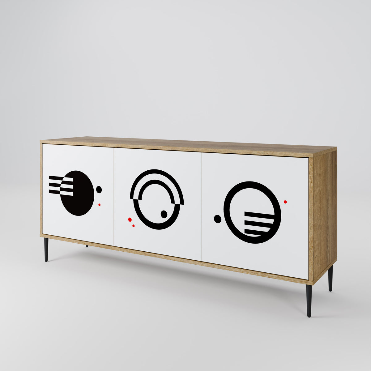 BLACK AND WHITE COMBINATION 3-türiges Sideboard