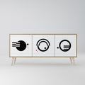 BLACK AND WHITE COMBINATION Sideboard mit 3 Türen in Eiche-Optik