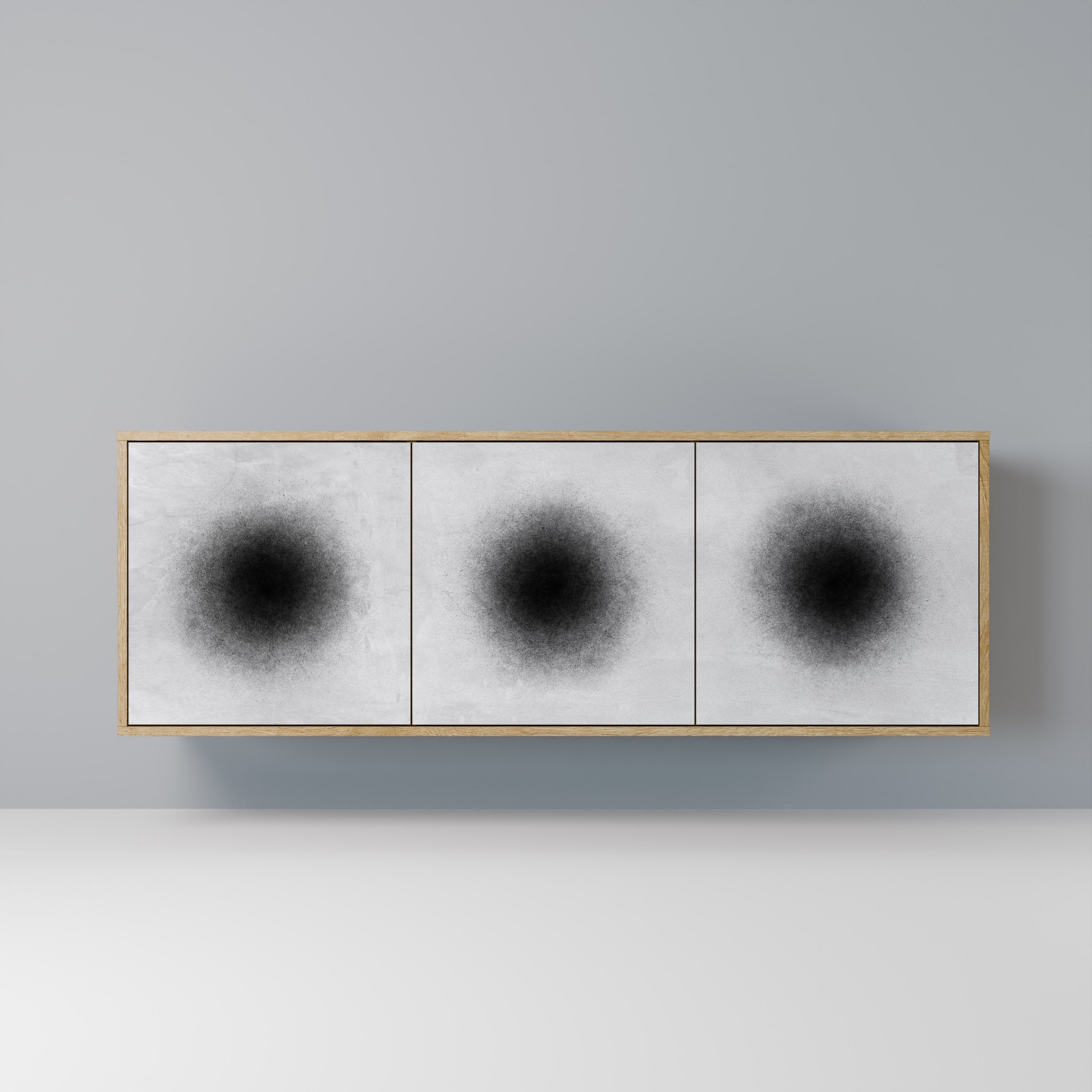 BLACK HOLE 3-türiges Sideboard in Eichenoptik
