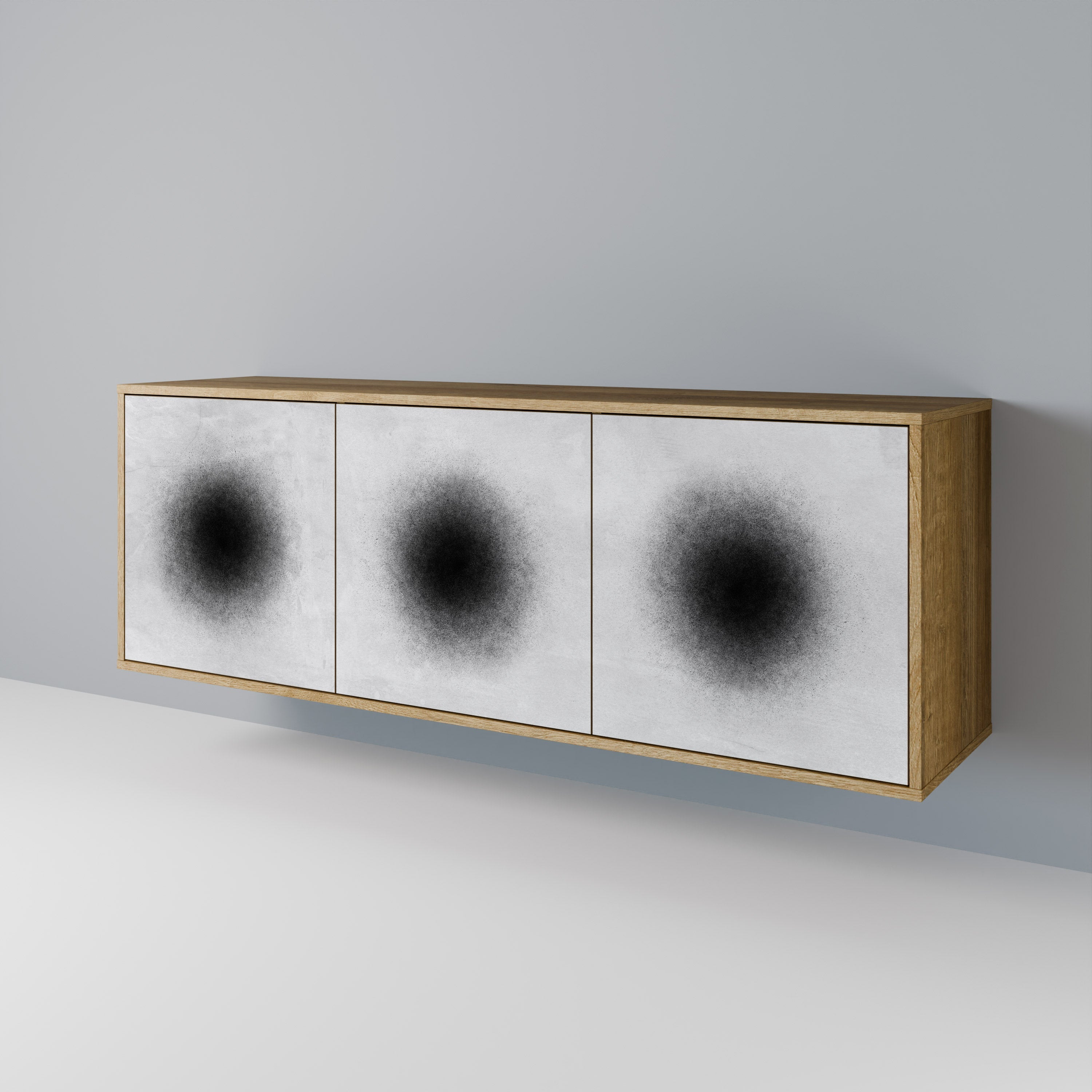 BLACK HOLE 3-türiges Sideboard in Eichenoptik