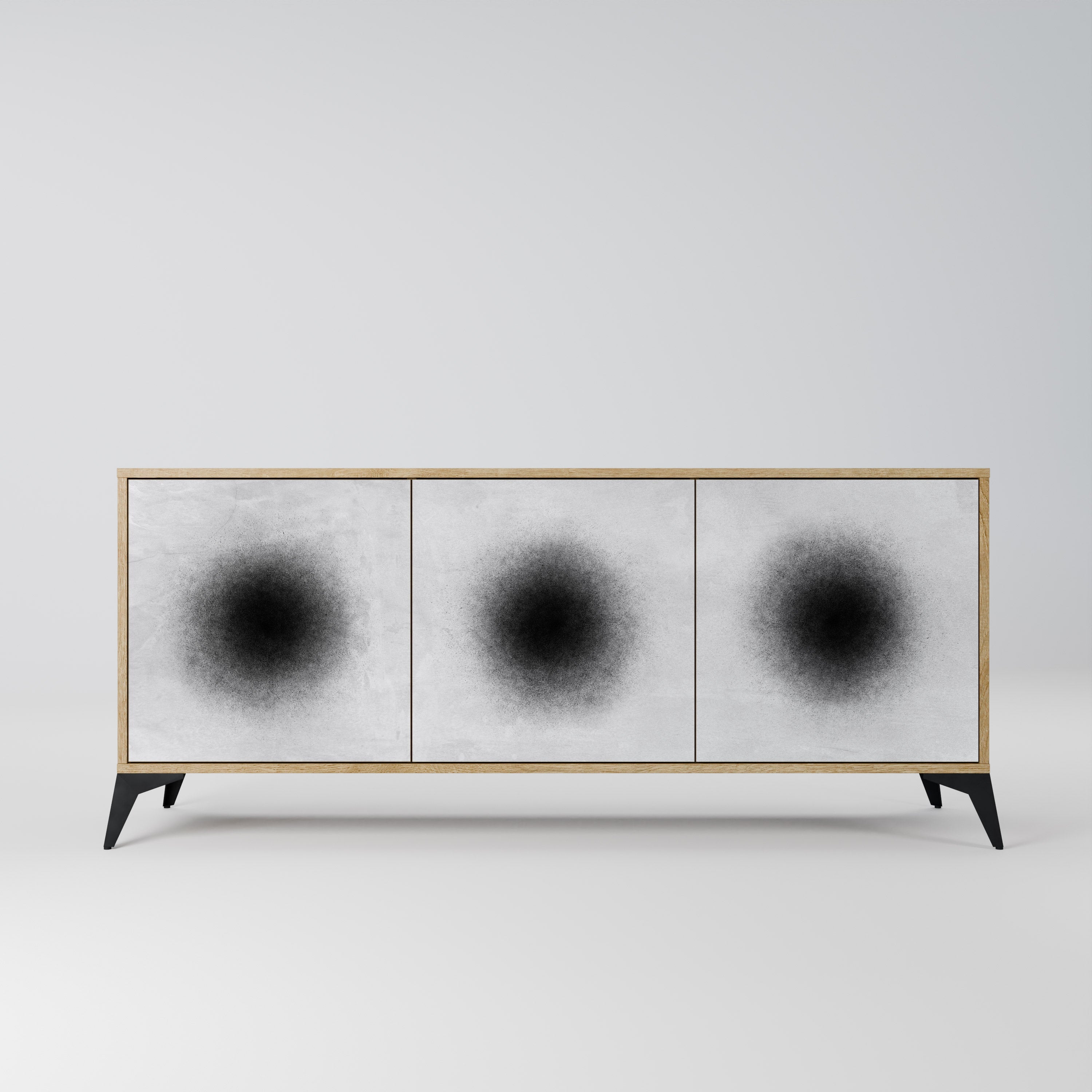 BLACK HOLE 3-türiges Sideboard in Eichenoptik