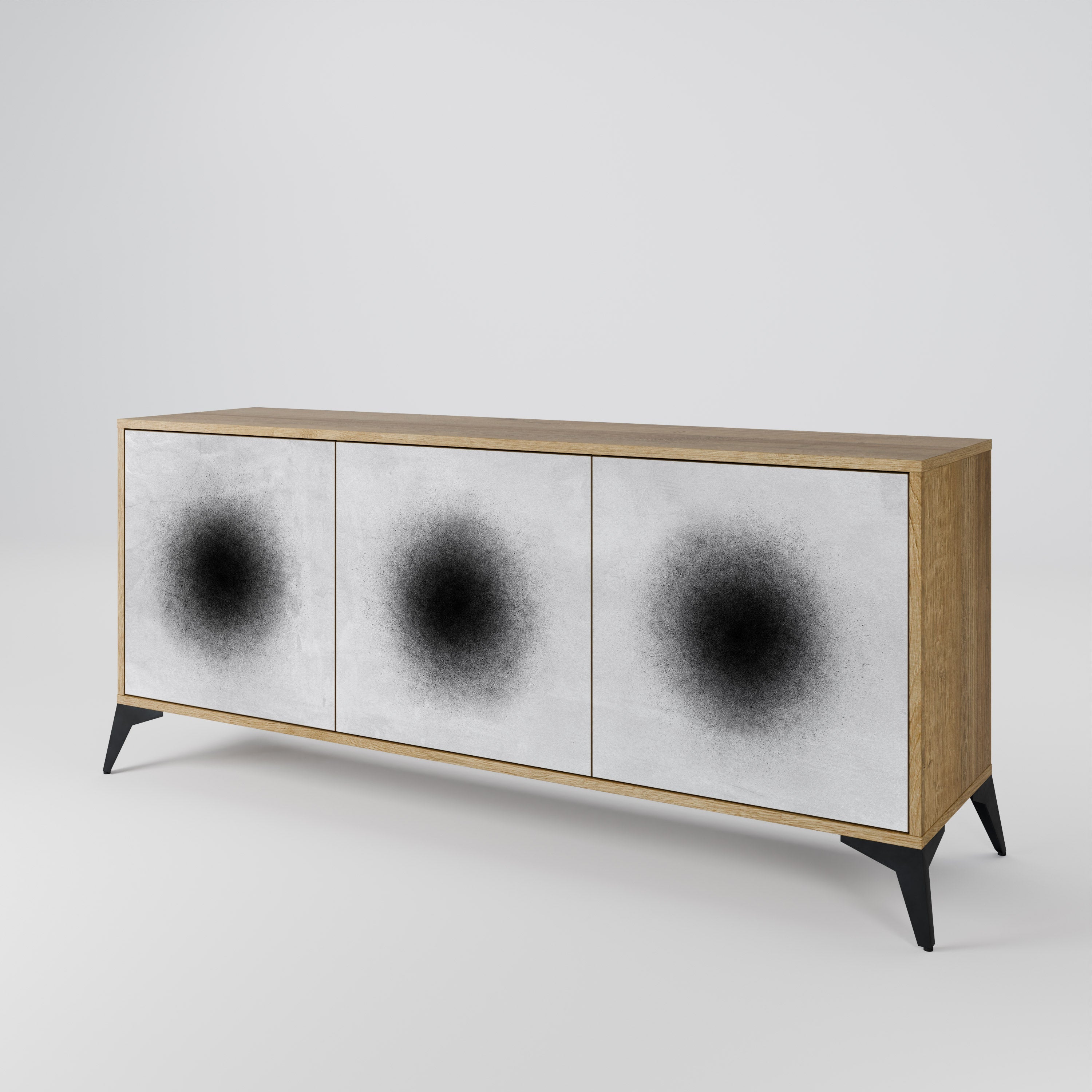 BLACK HOLE 3-türiges Sideboard in Eichenoptik