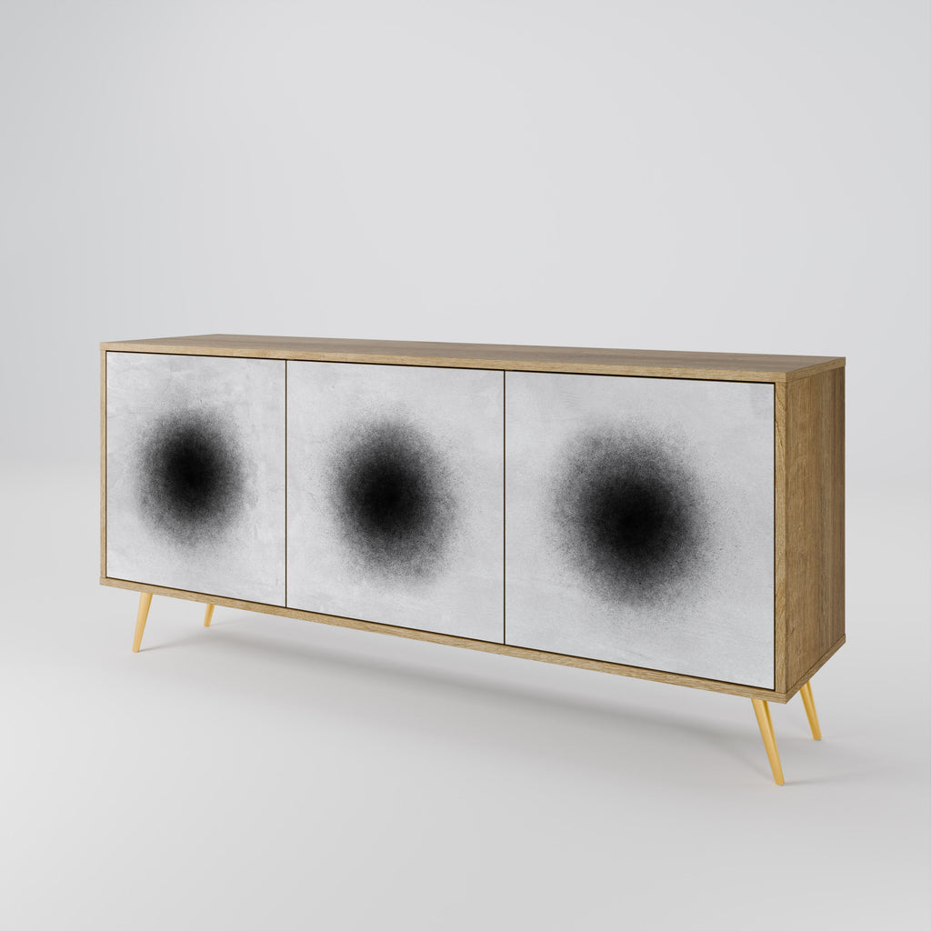 BLACK HOLE 3-türiges Sideboard in Eichenoptik