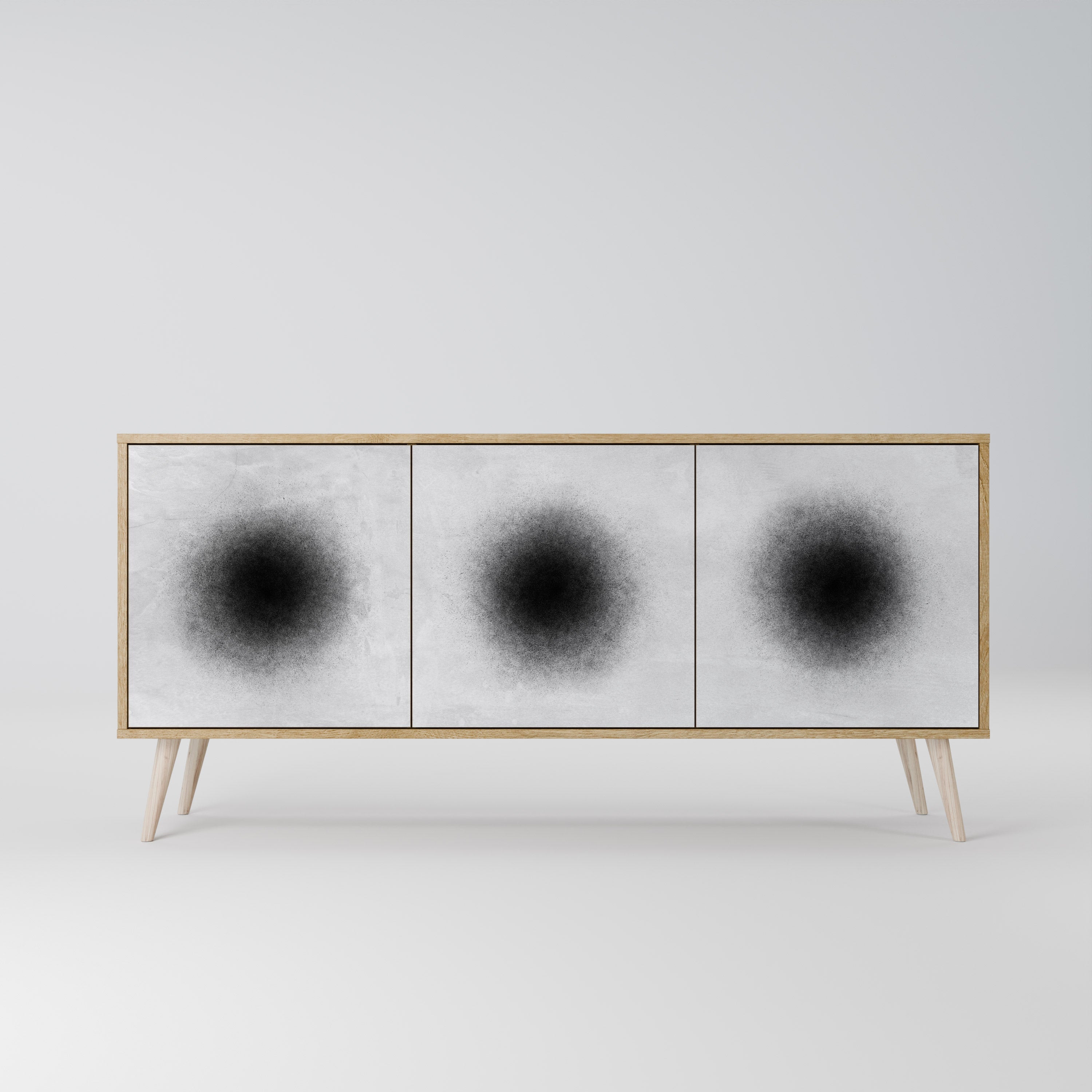 BLACK HOLE 3-türiges Sideboard in Eichenoptik
