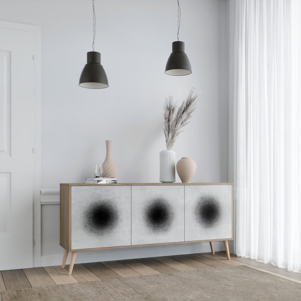 BLACK HOLE 3-türiges Sideboard in Eichenoptik