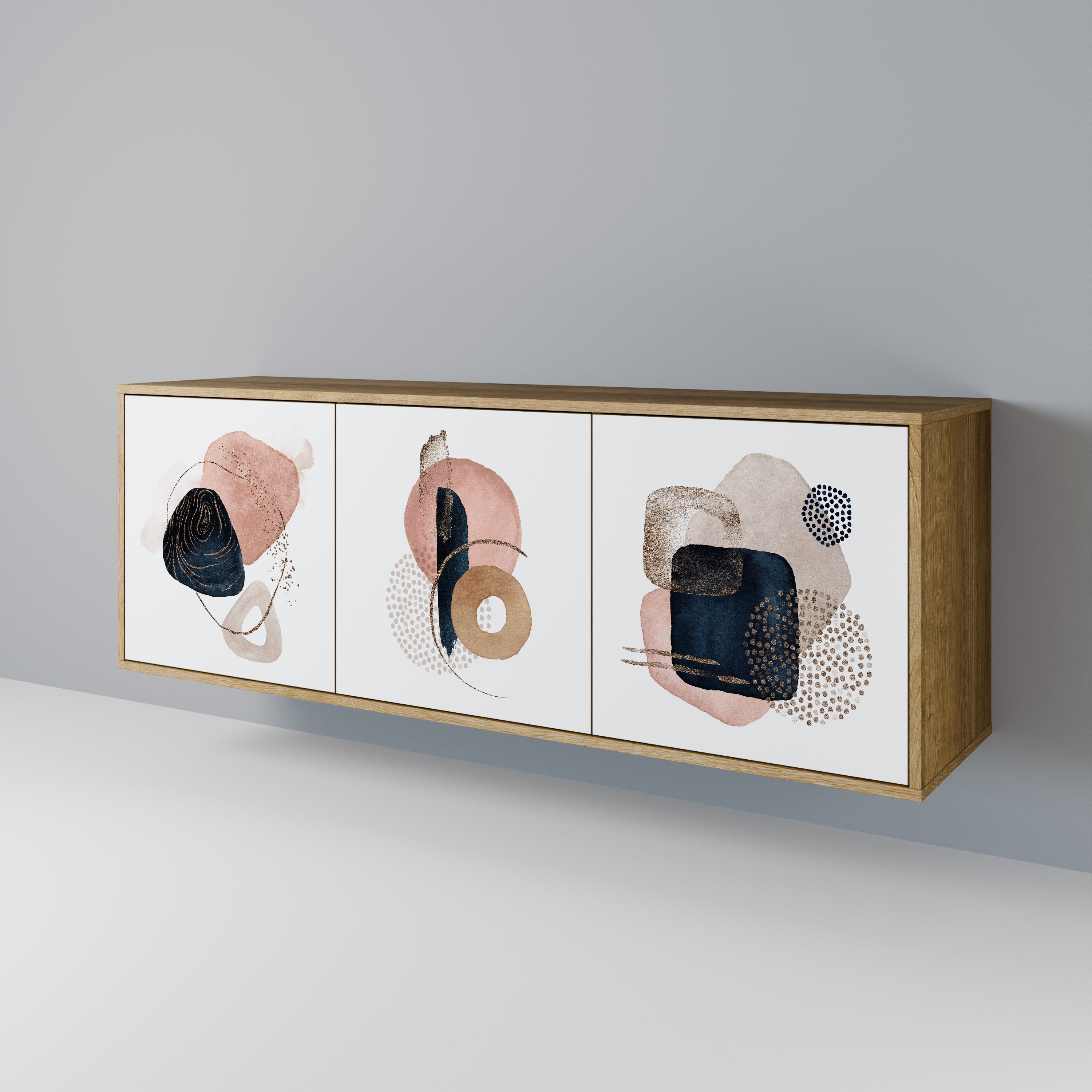 COLORFUL SHAPES 3-türiges Sideboard in Eichenoptik