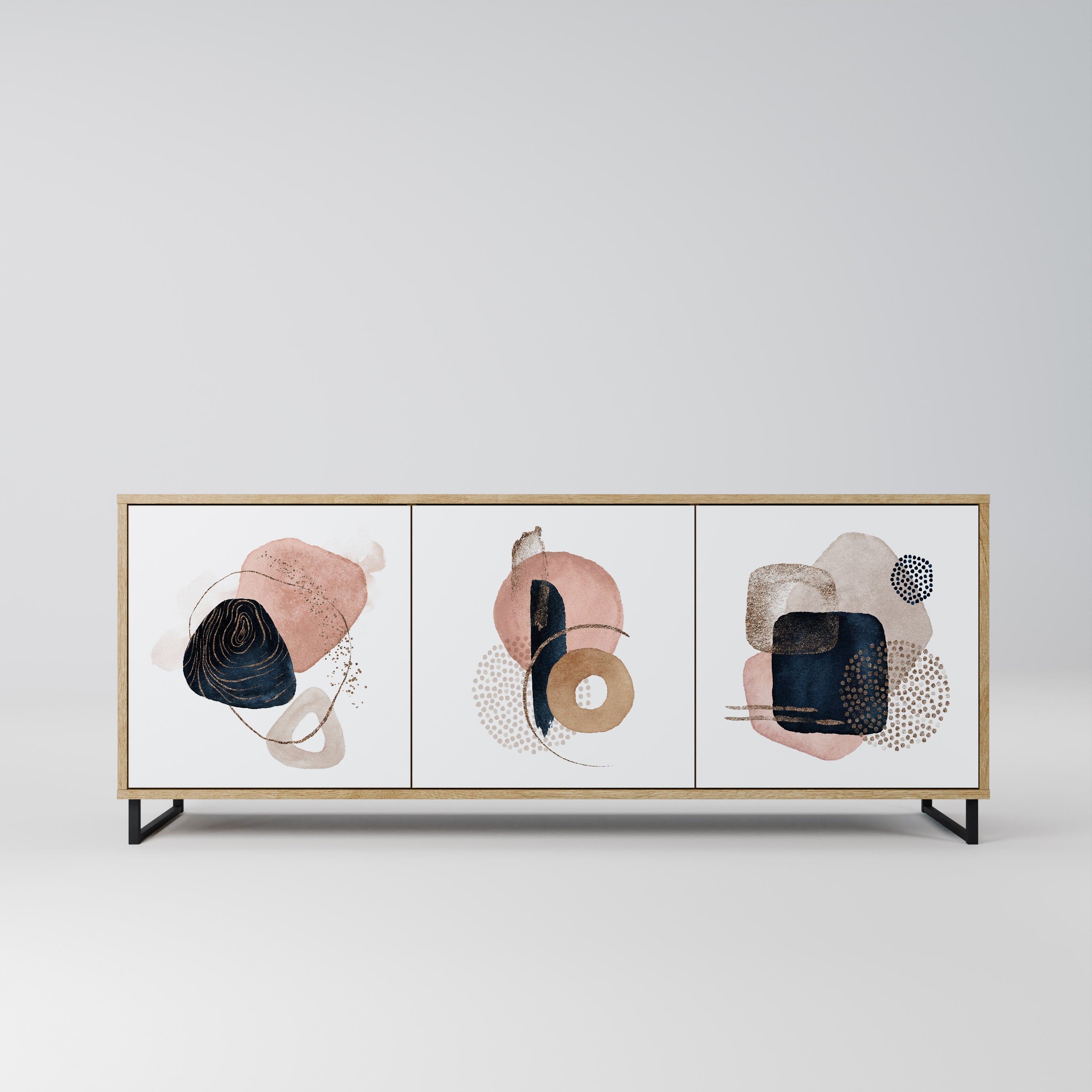 COLORFUL SHAPES 3-türiges Sideboard in Eichenoptik