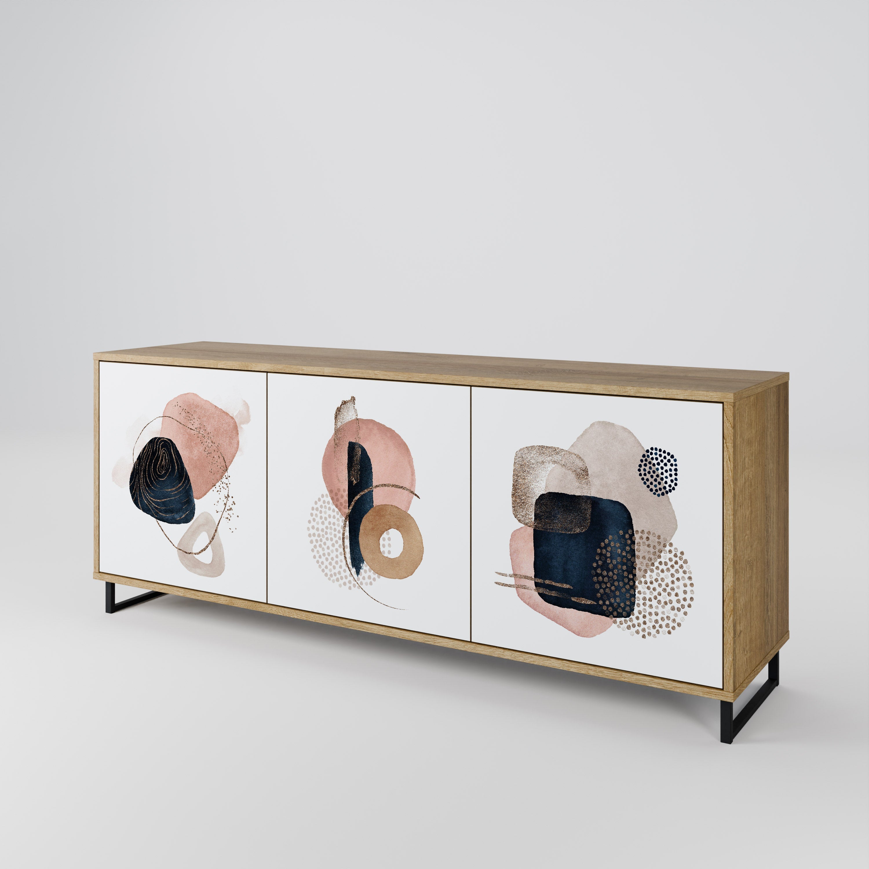 COLORFUL SHAPES 3-türiges Sideboard in Eichenoptik