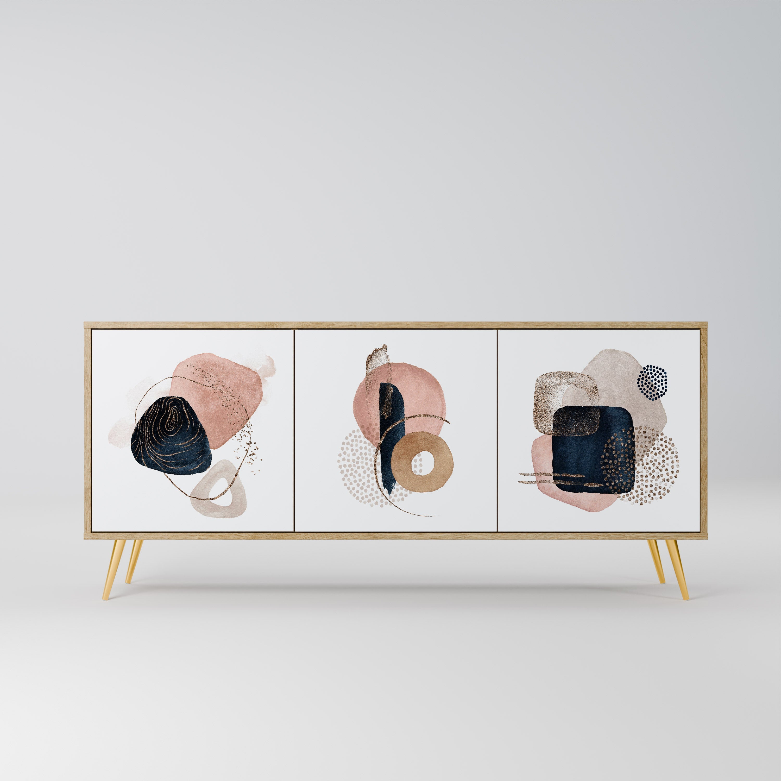 COLORFUL SHAPES 3-türiges Sideboard in Eichenoptik