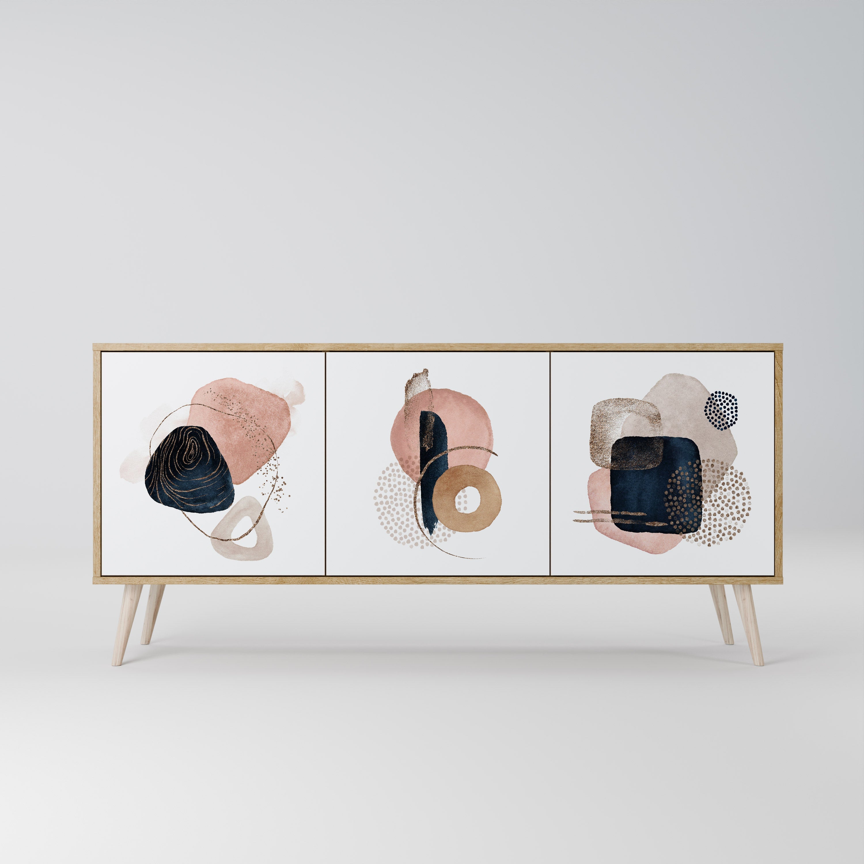 COLORFUL SHAPES 3-türiges Sideboard in Eichenoptik