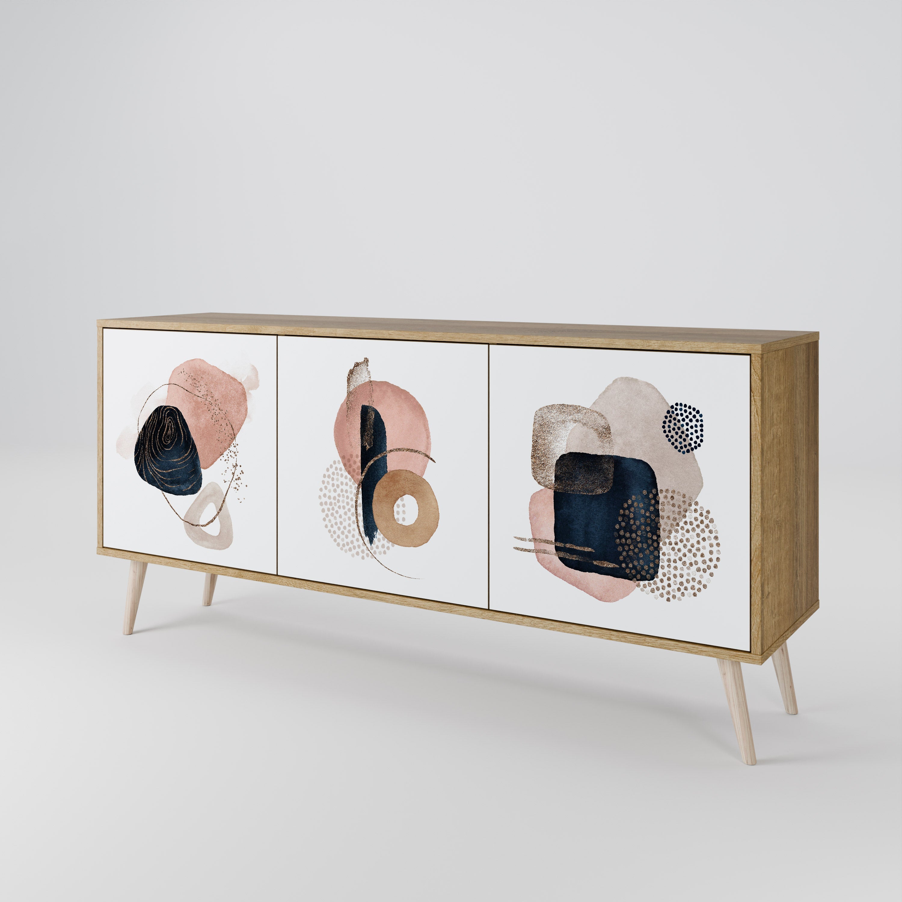 COLORFUL SHAPES 3-türiges Sideboard in Eichenoptik