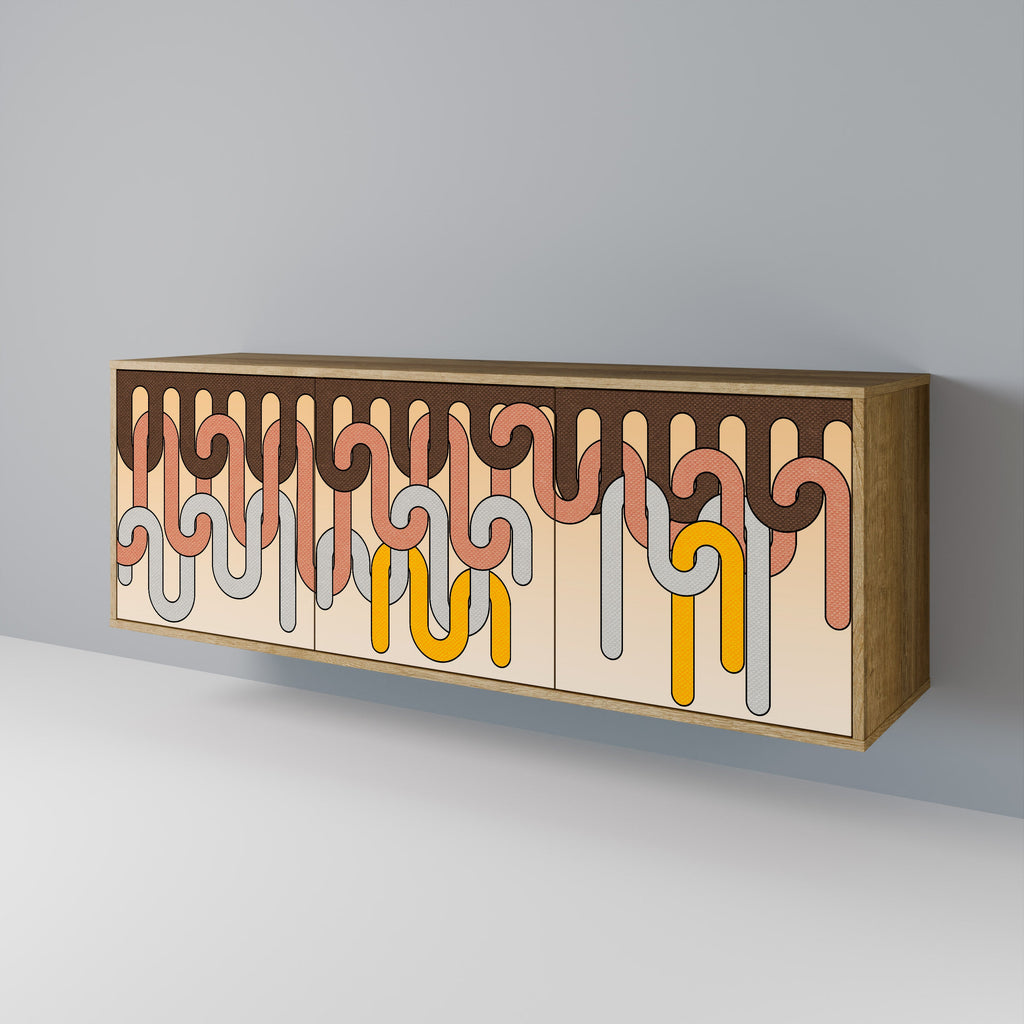 COLORFUL STRINGS 3-türiges Sideboard in Eichenoptik