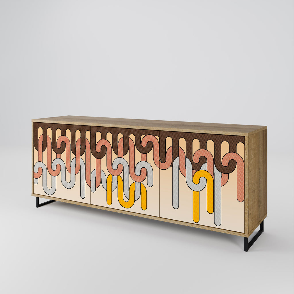 COLORFUL STRINGS 3-türiges Sideboard in Eichenoptik