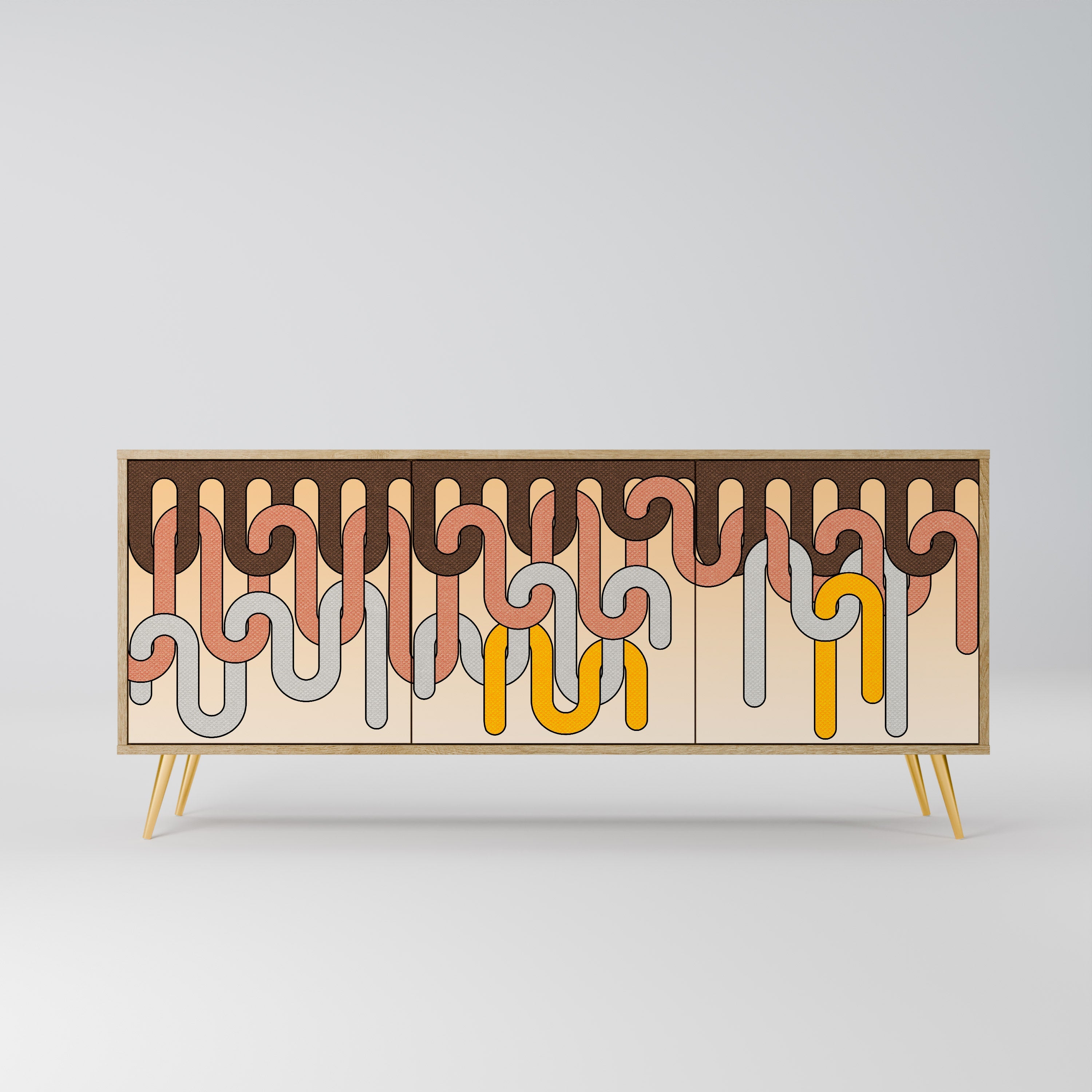 COLORFUL STRINGS 3-türiges Sideboard in Eichenoptik