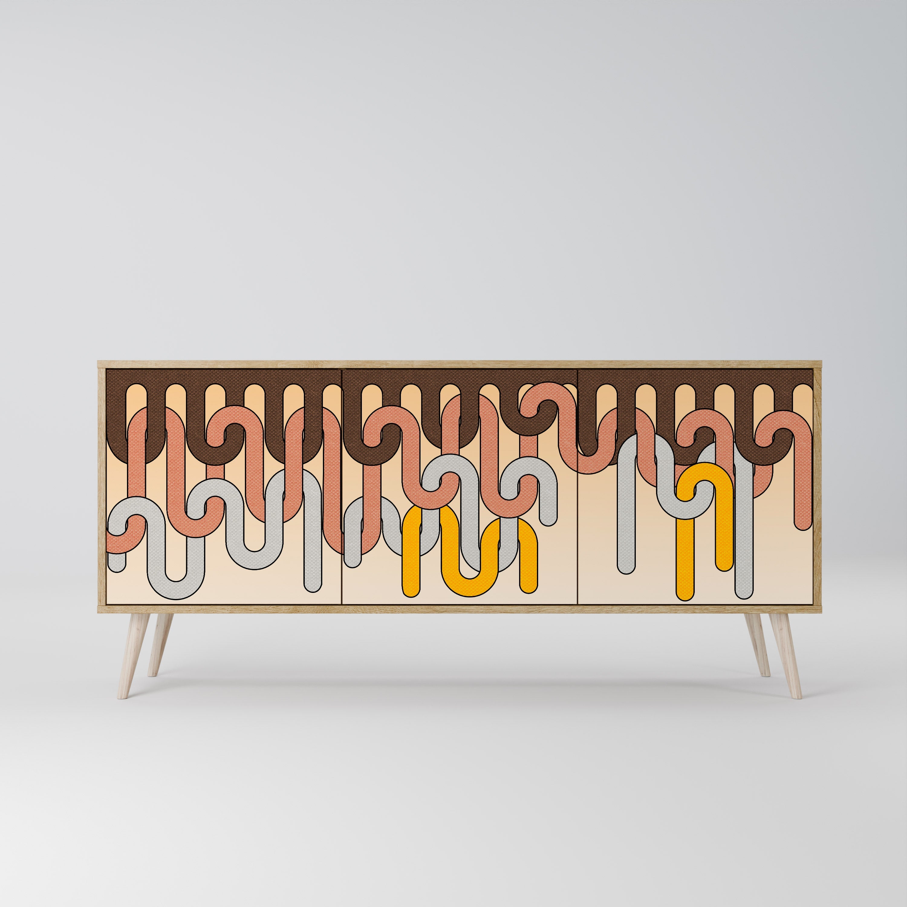 COLORFUL STRINGS 3-türiges Sideboard in Eichenoptik
