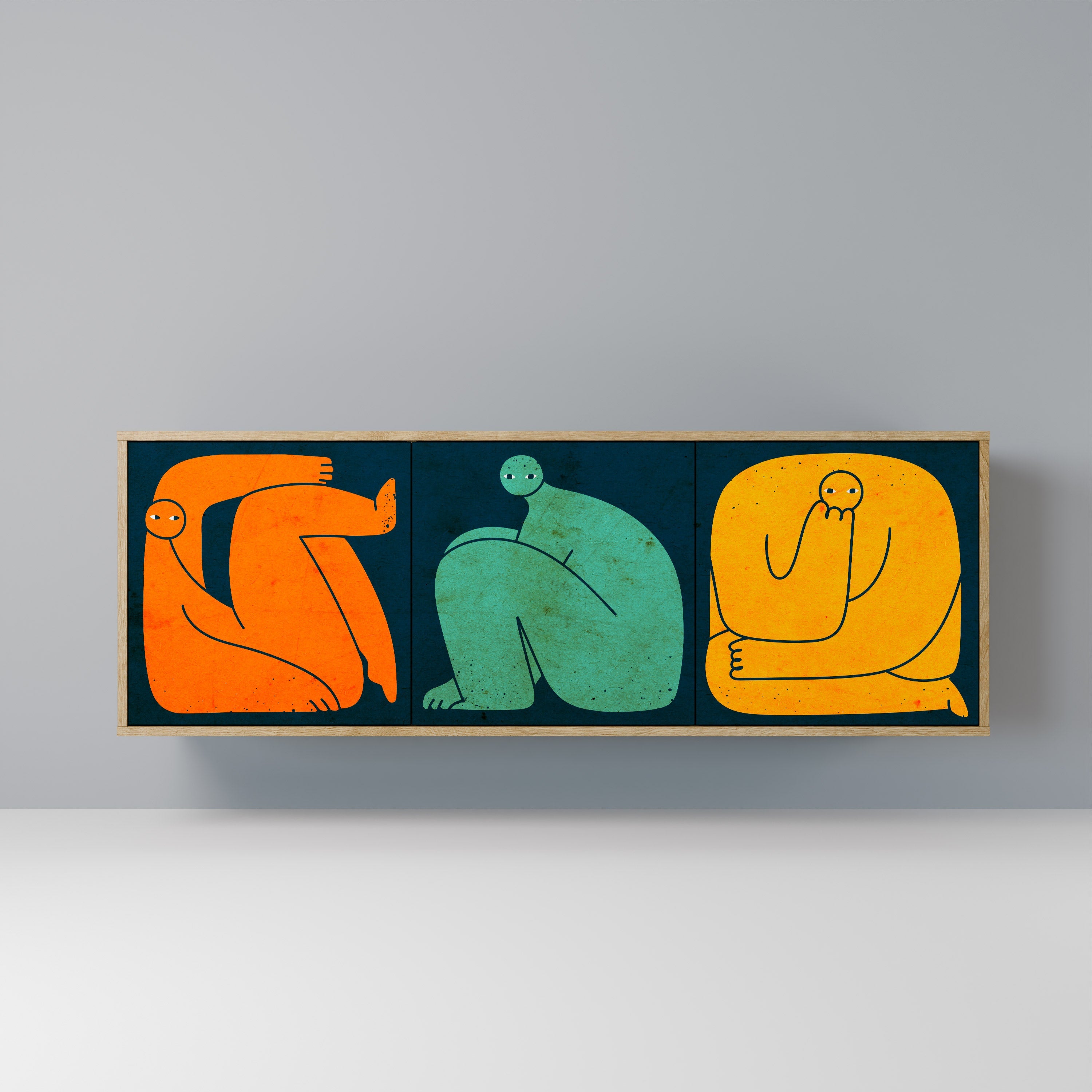 TOGETHER BUT SEPARATELY 3-türiges Sideboard in Eichenoptik
