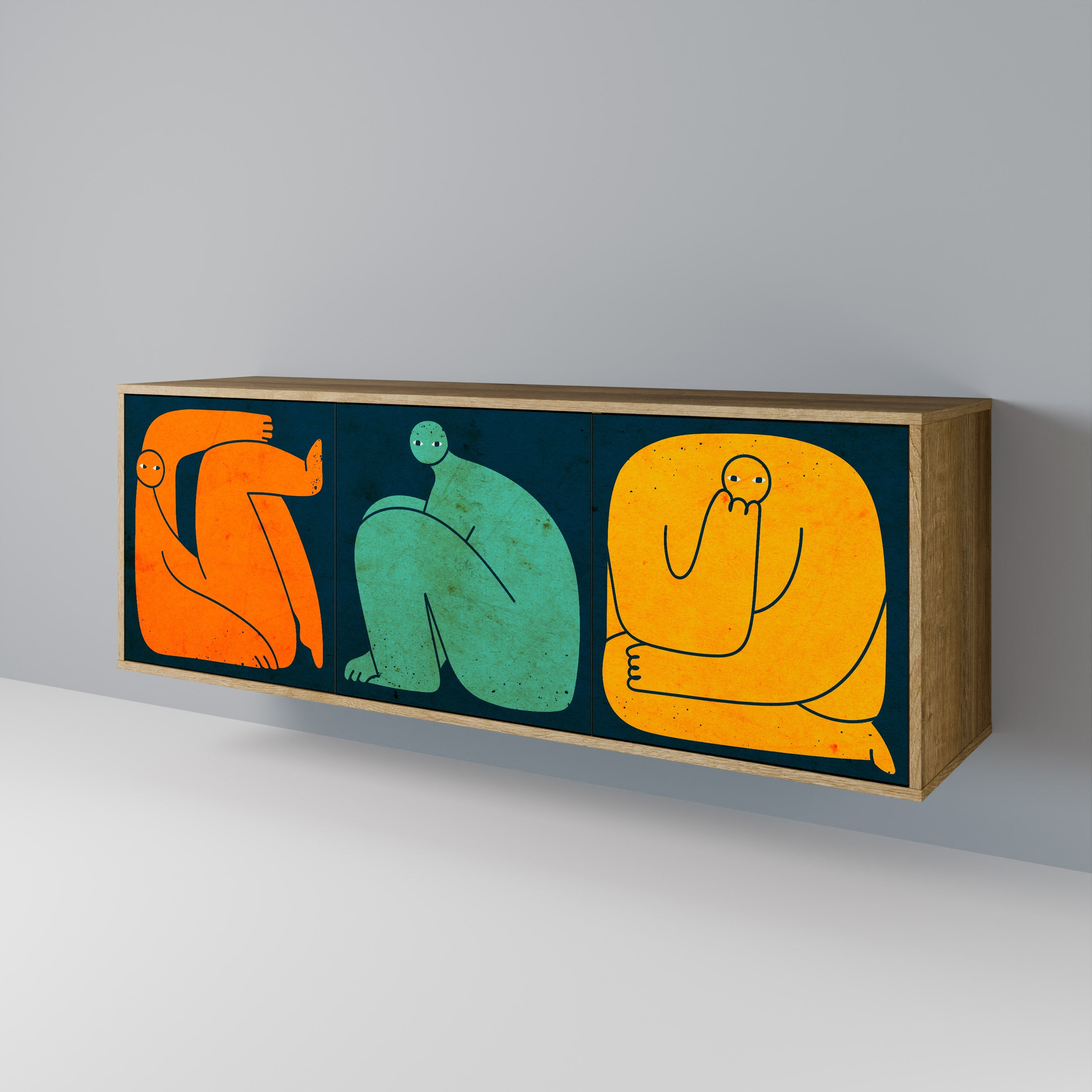 TOGETHER BUT SEPARATELY 3-türiges Sideboard in Eichenoptik