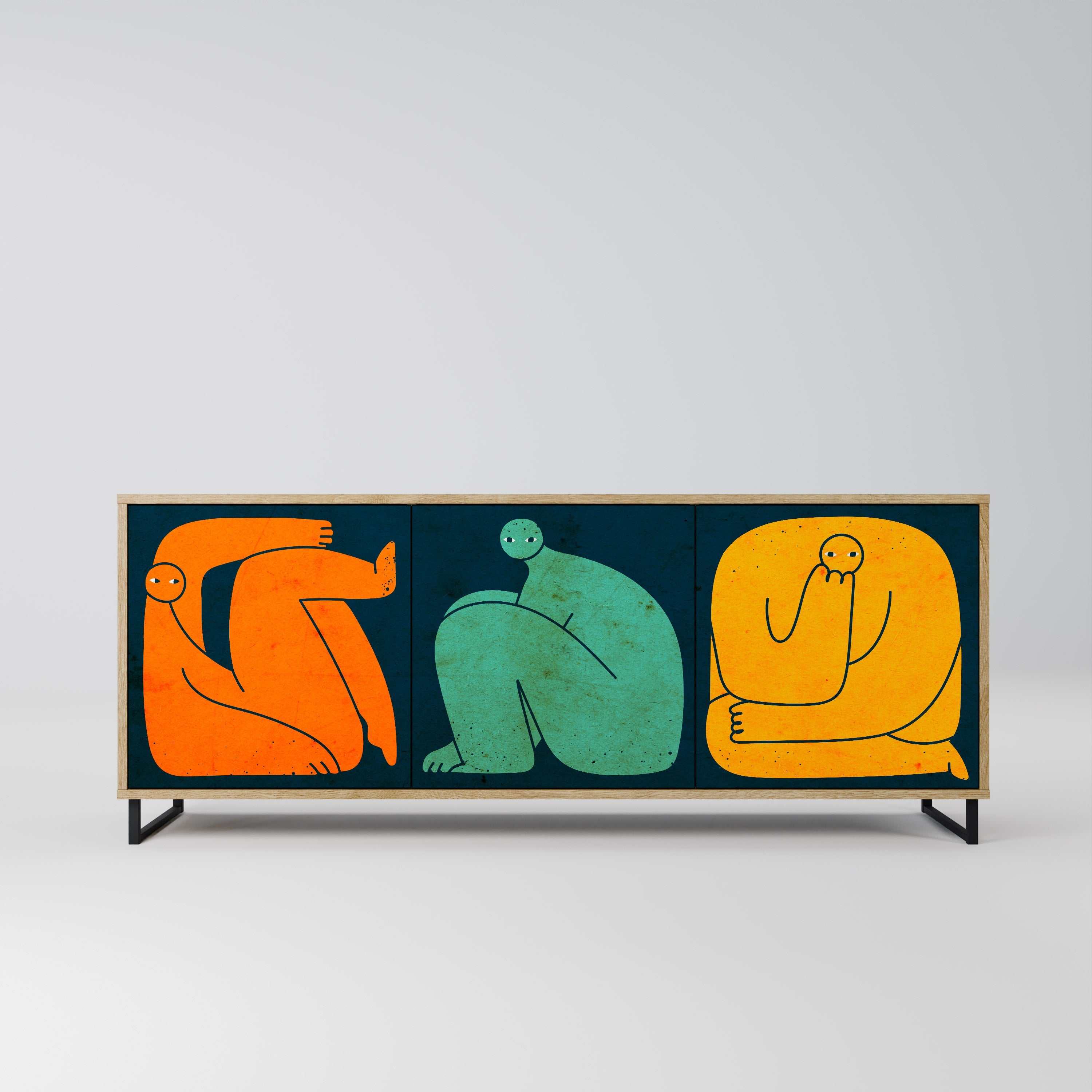 TOGETHER BUT SEPARATELY 3-türiges Sideboard in Eichenoptik