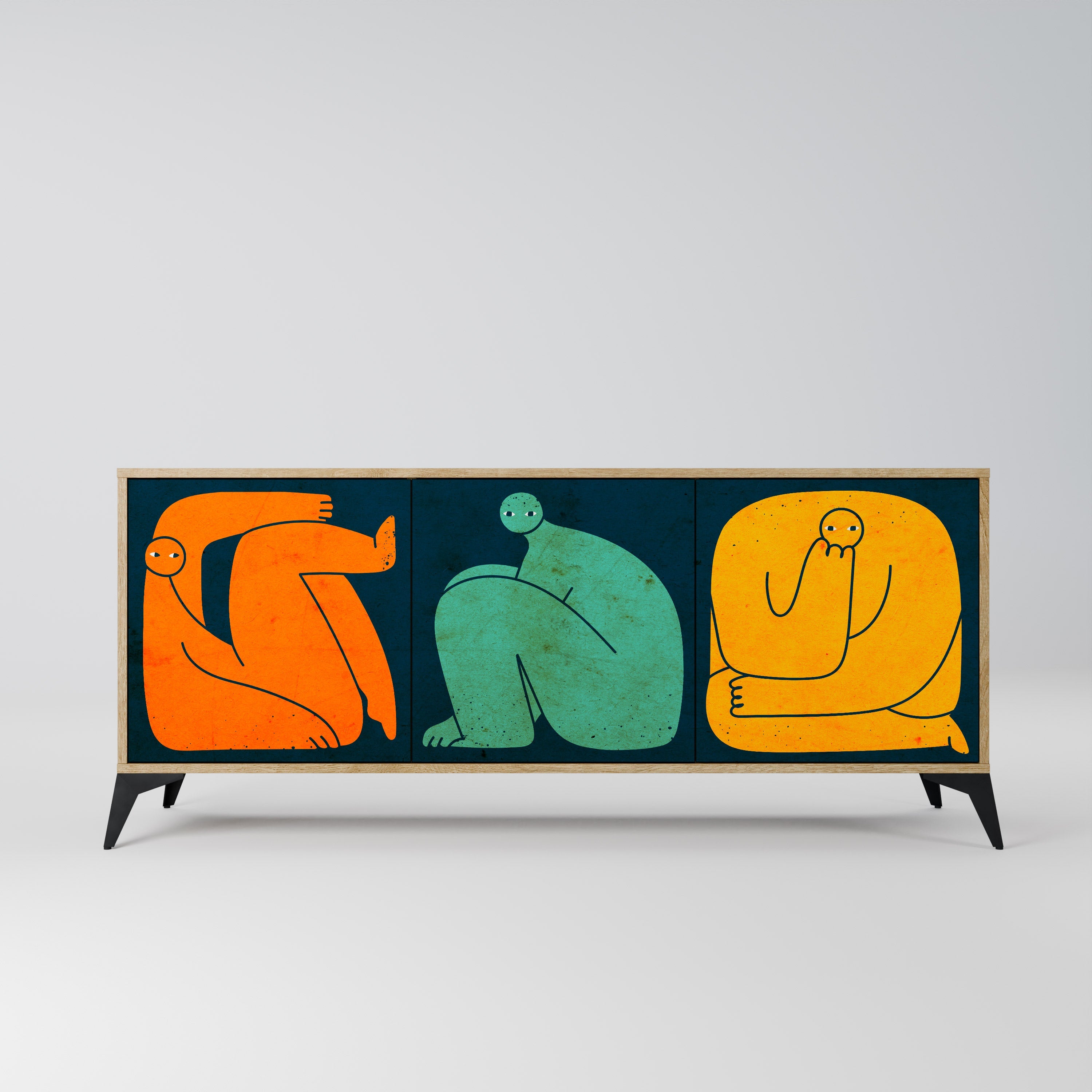 TOGETHER BUT SEPARATELY 3-türiges Sideboard in Eichenoptik