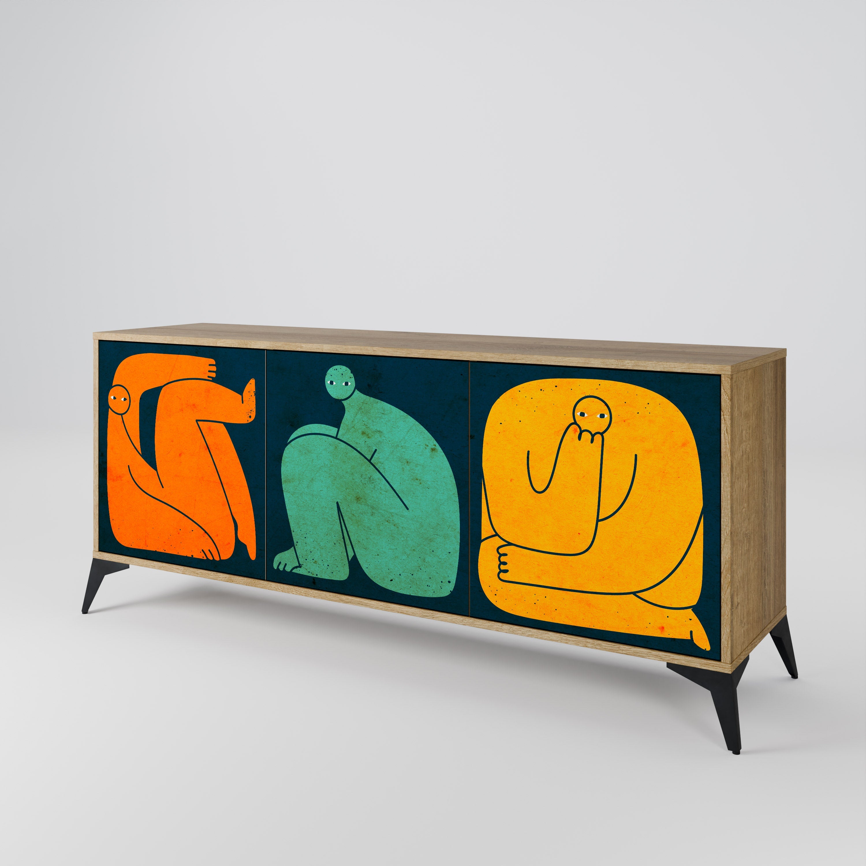 TOGETHER BUT SEPARATELY 3-türiges Sideboard in Eichenoptik