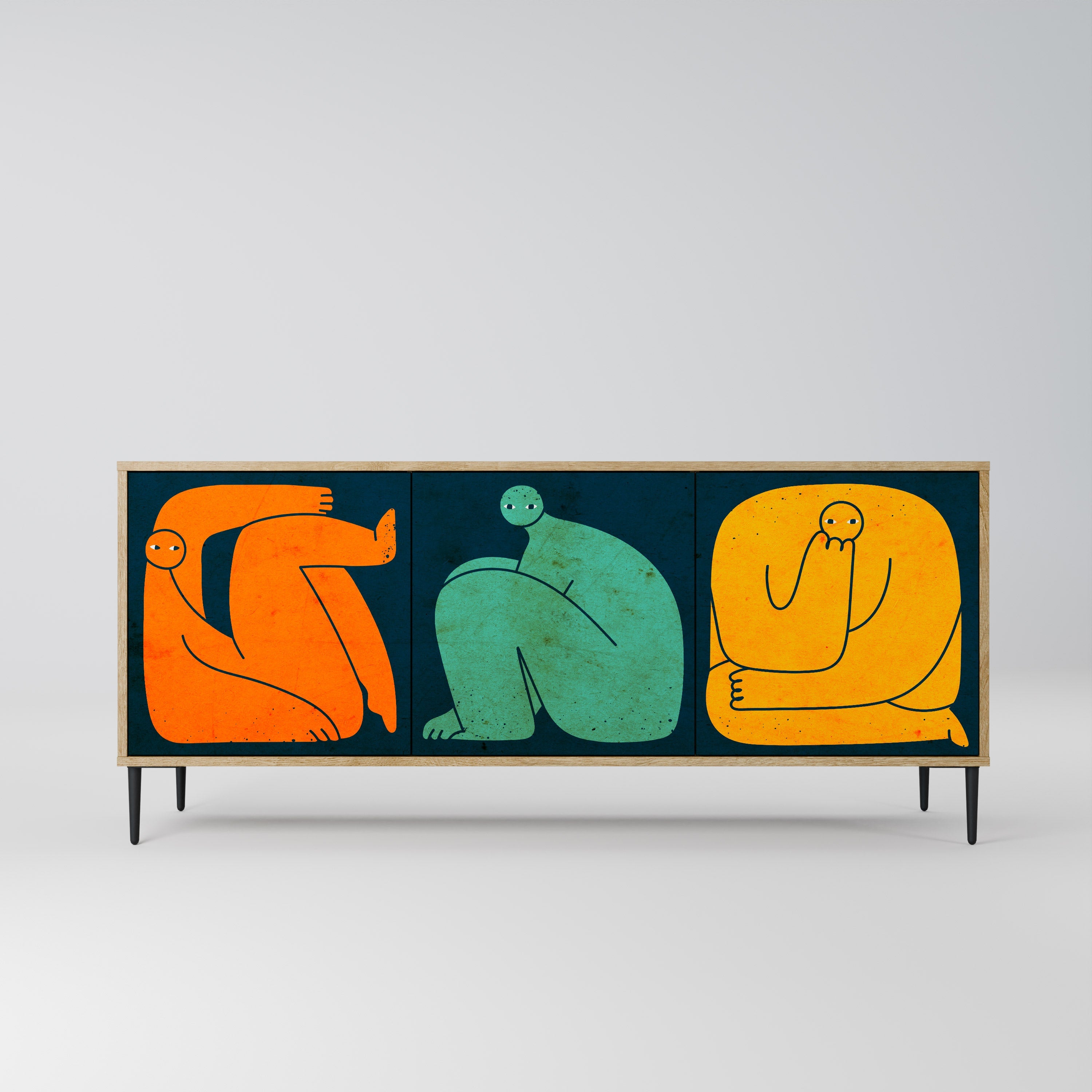 TOGETHER BUT SEPARATELY 3-türiges Sideboard in Eichenoptik
