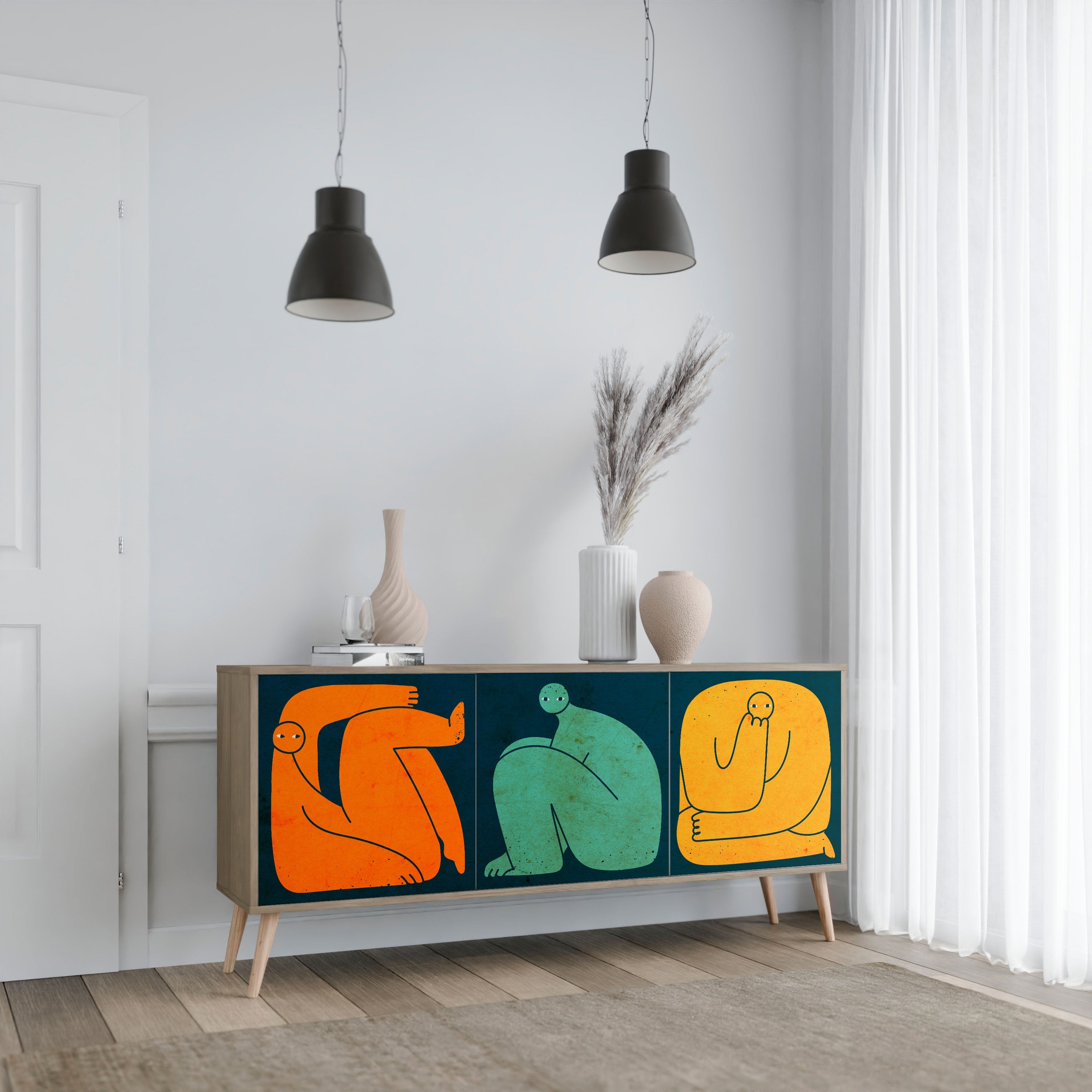 TOGETHER BUT SEPARATELY 3-türiges Sideboard in Eichenoptik