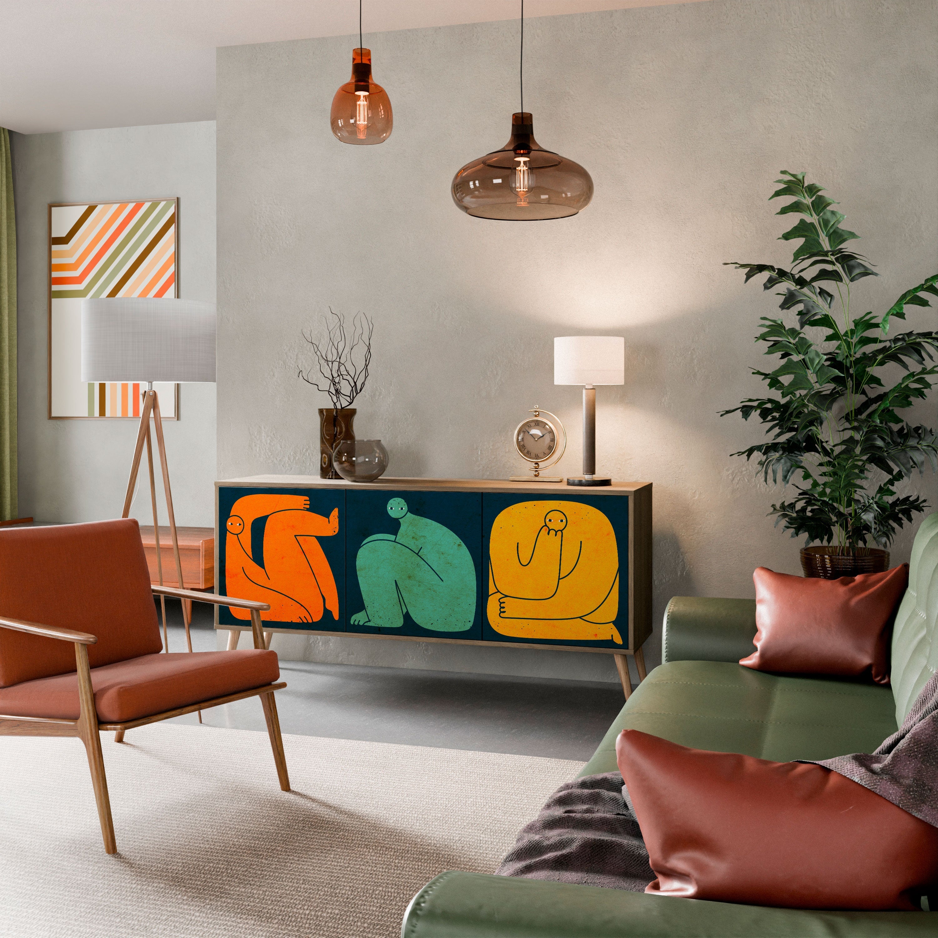 TOGETHER BUT SEPARATELY 3-türiges Sideboard in Eichenoptik