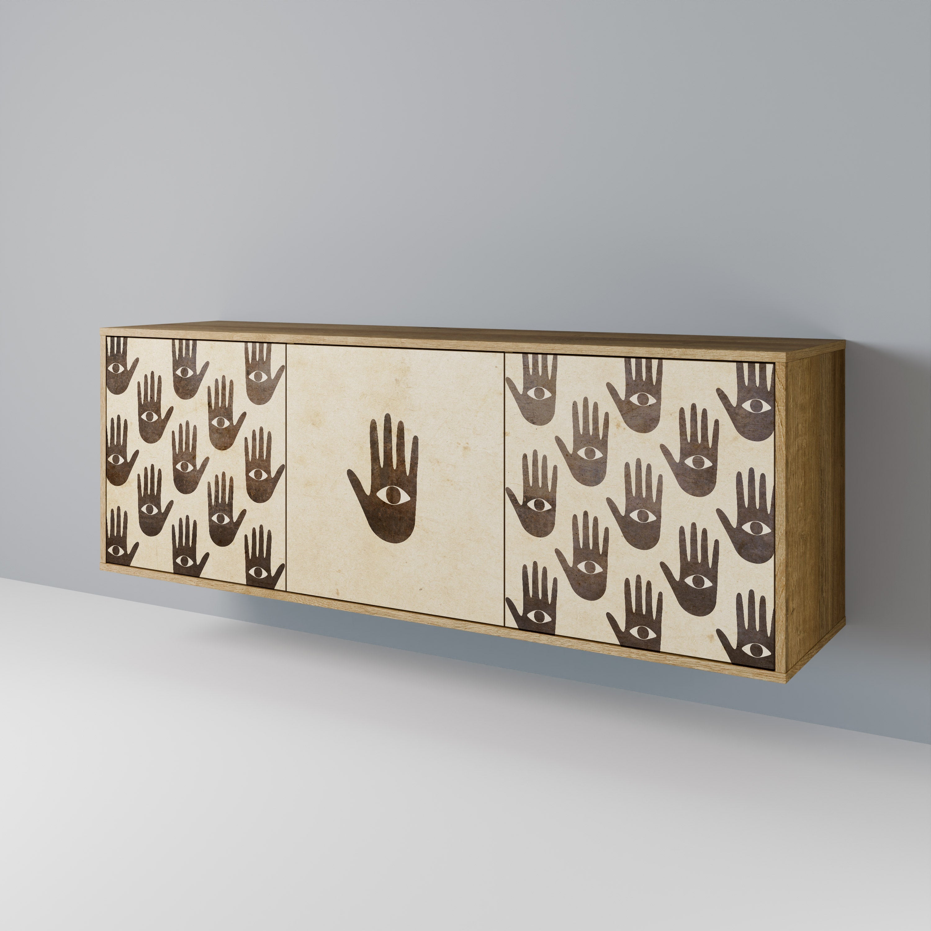 MEHR SEHEN 3-türiges Sideboard in Eichenoptik