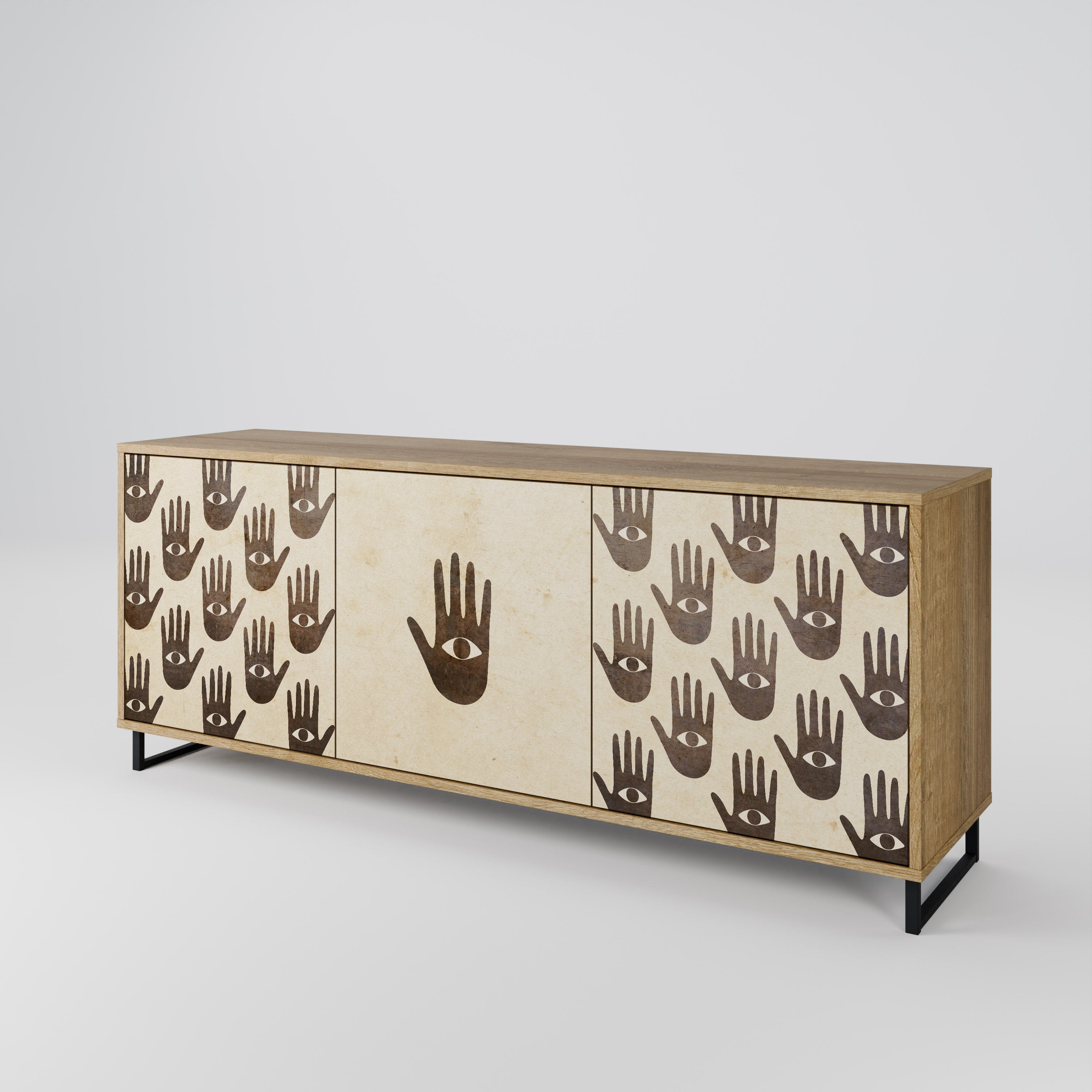 MEHR SEHEN 3-türiges Sideboard in Eichenoptik