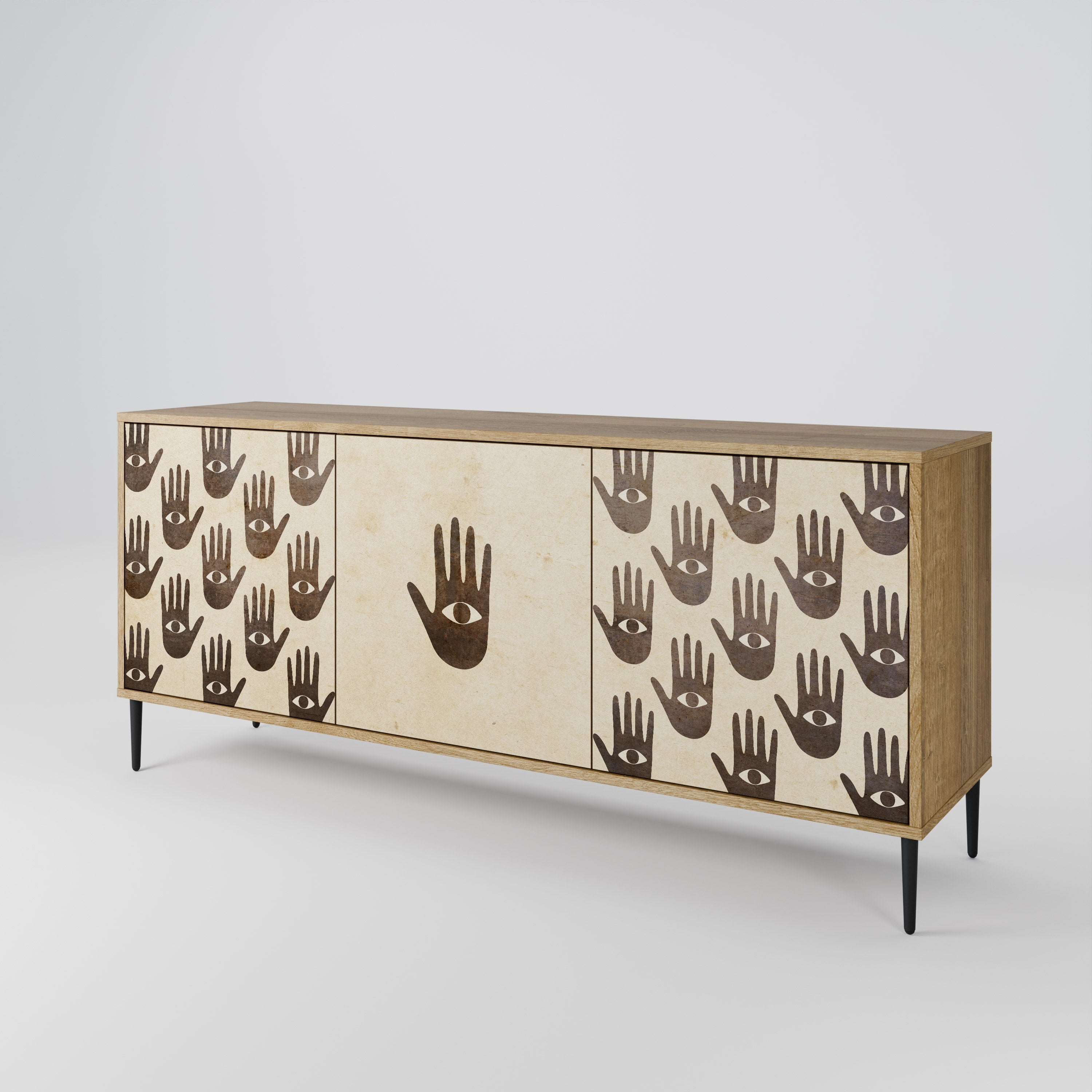 MEHR SEHEN 3-türiges Sideboard in Eichenoptik